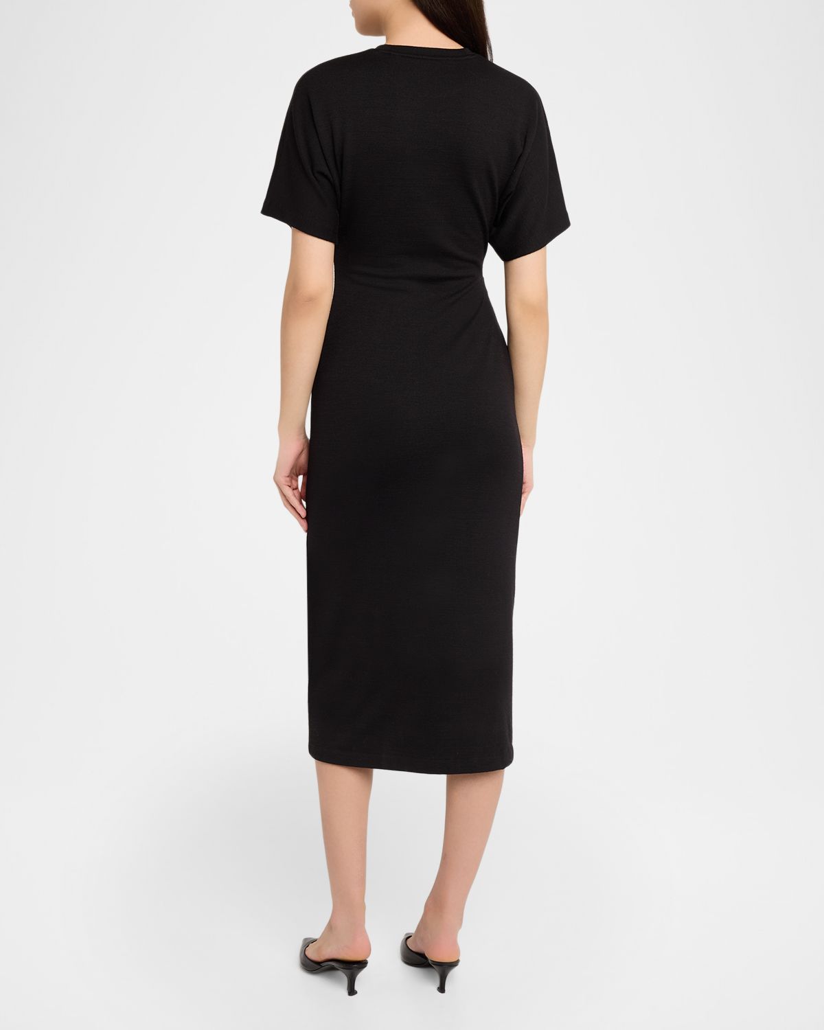 Vince Short-Sleeve Ruched Jersey Midi Dress | Thumbnail 3