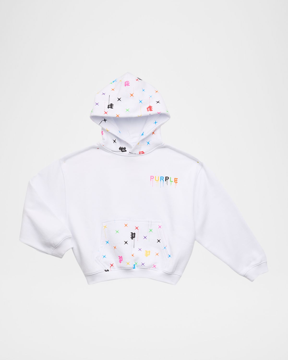 Purple Kids Boy 's Multicolor Monogram Logo Hoodie, Size 4-12 | Thumbnail 4 Purple Kids Boy 's Multicolor Monogram Logo Hoodie, Size 4-12 | Thumbnail 4