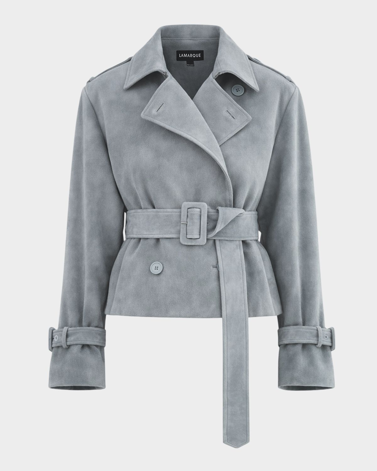 LaMarque Dhana Suede Cropped Trench Coat