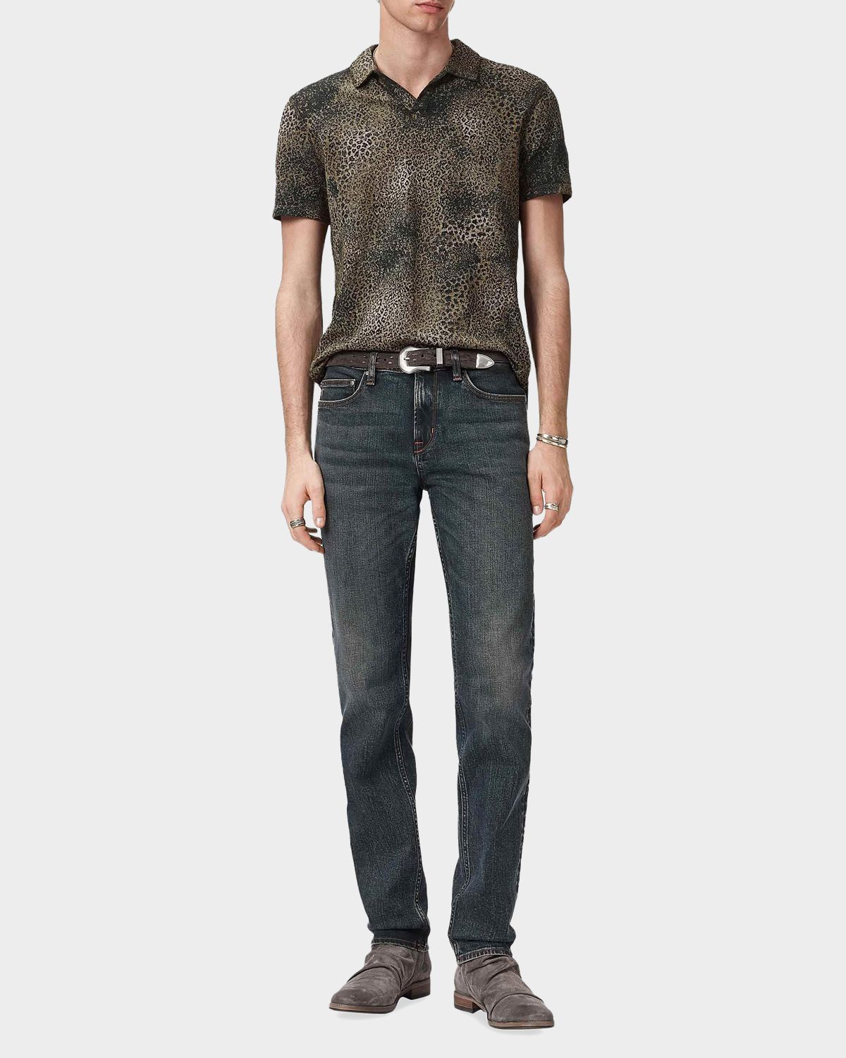 John Varvatos Men 's Perkins Degrade Jacquard Polo Shirt | Thumbnail 2 John Varvatos Men 's Perkins Degrade Jacquard Polo Shirt | Thumbnail 2