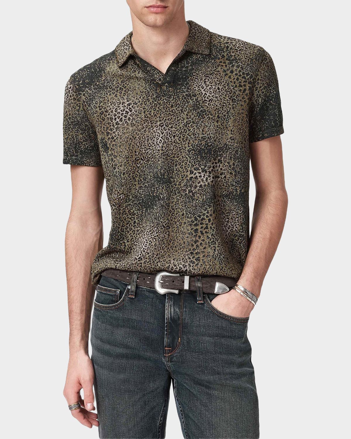 John Varvatos Men 's Perkins Degrade Jacquard Polo Shirt | Thumbnail 7 John Varvatos Men 's Perkins Degrade Jacquard Polo Shirt | Thumbnail 7