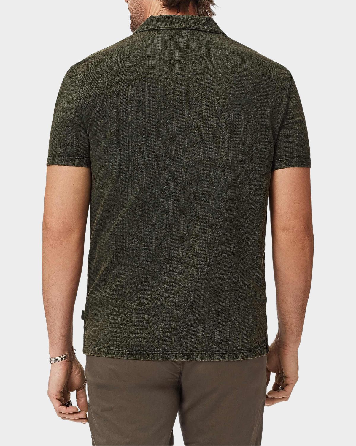 John Varvatos Men 's Zion Garment-Dyed Jacquard Polo Shirt | Thumbnail 3 John Varvatos Men 's Zion Garment-Dyed Jacquard Polo Shirt | Thumbnail 3