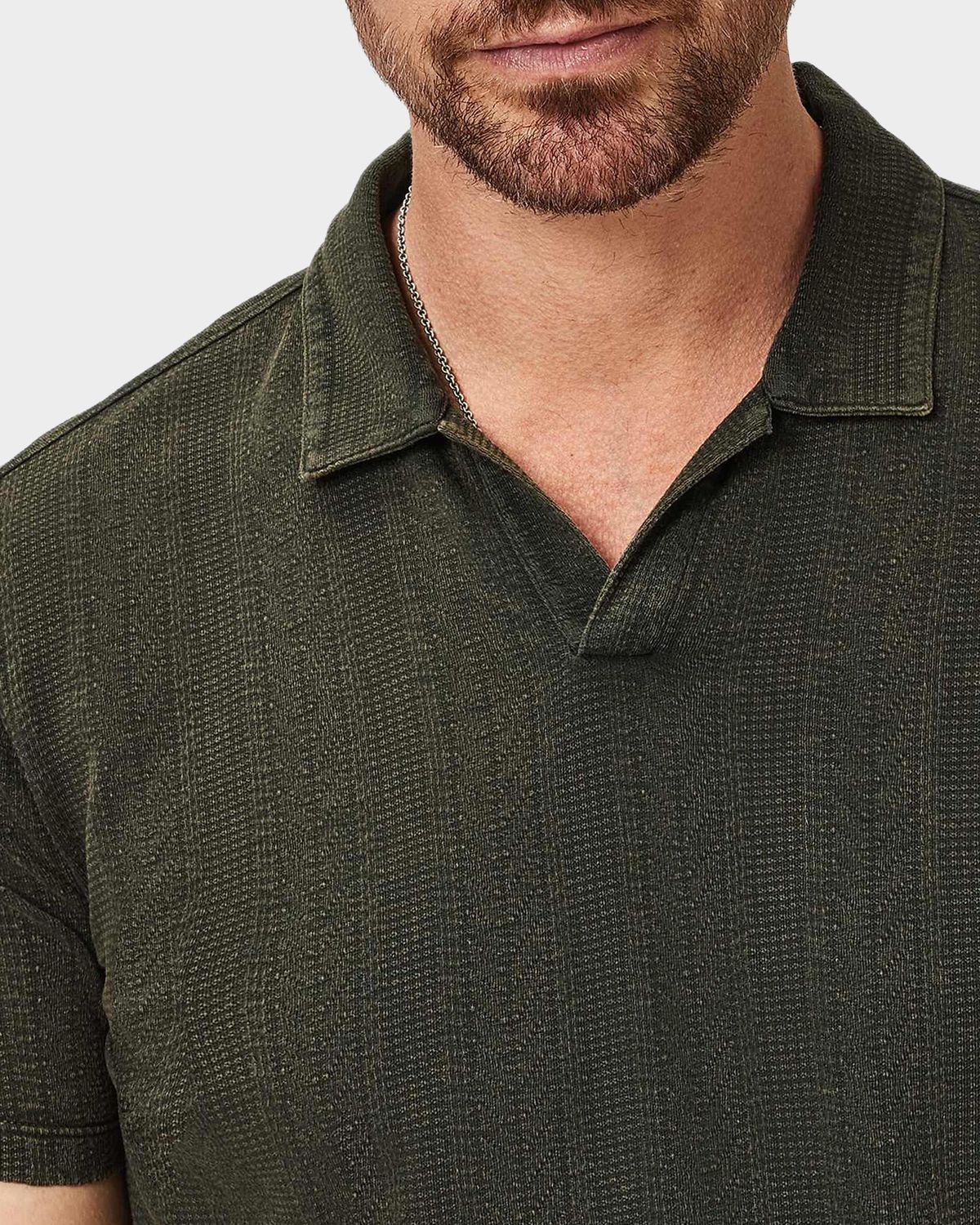 John Varvatos Men 's Zion Garment-Dyed Jacquard Polo Shirt | Thumbnail 5 John Varvatos Men 's Zion Garment-Dyed Jacquard Polo Shirt | Thumbnail 5