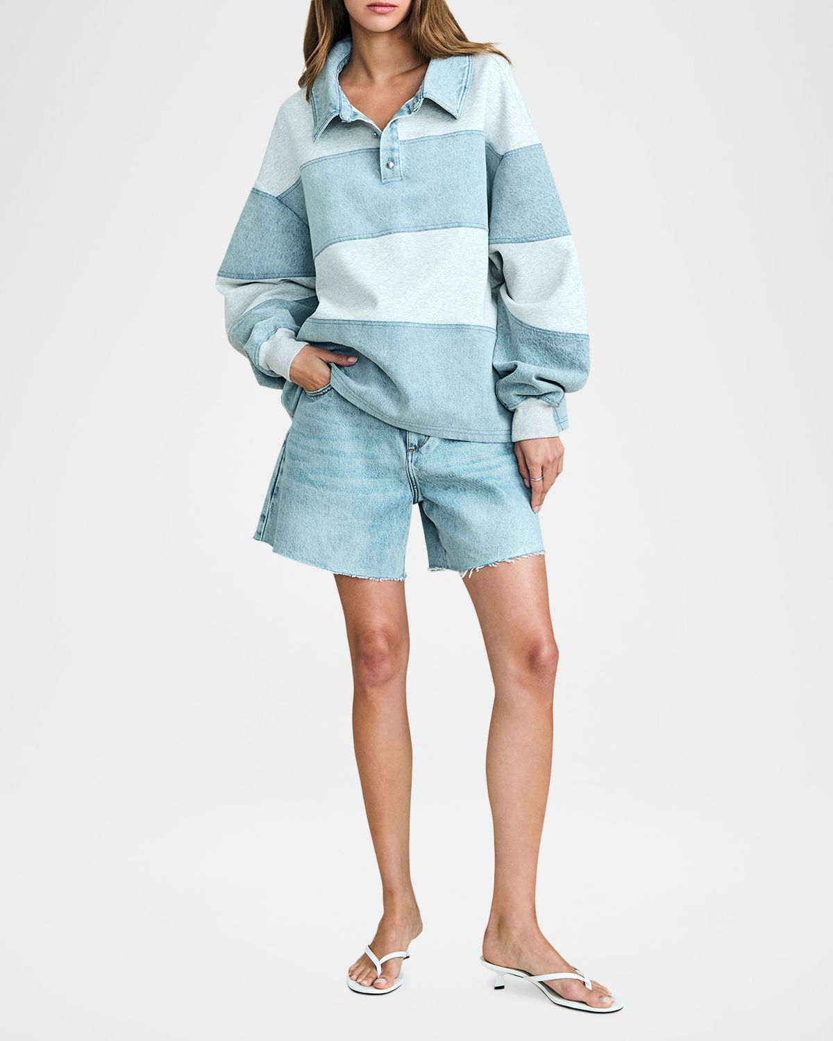 SEROYA Cher Striped Denim Top | Thumbnail 7 SEROYA Cher Striped Denim Top | Thumbnail 7