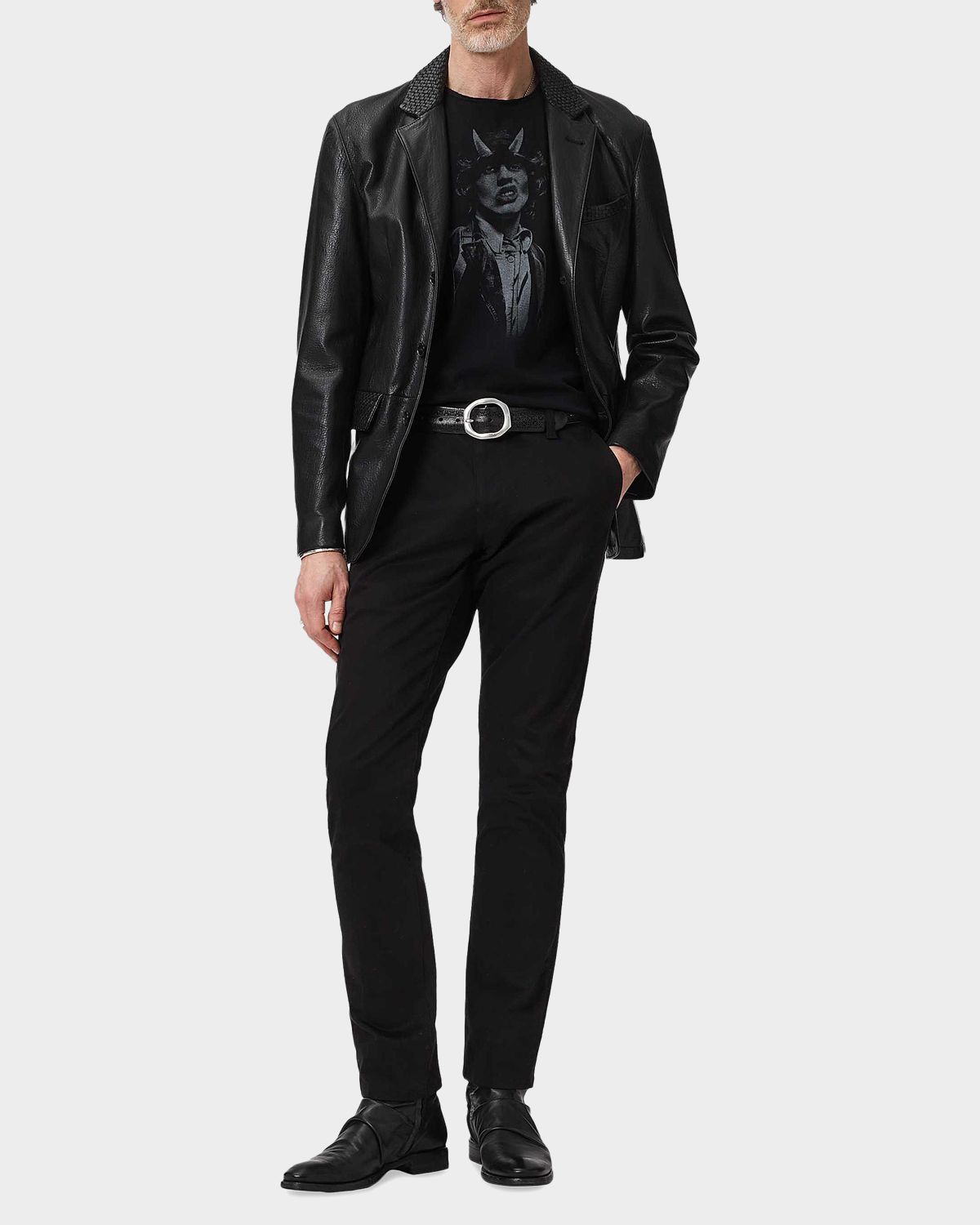John Varvatos Men 's AC/DC Highway to Hell Raw-Edge Crewneck T-Shirt | Thumbnail 2 John Varvatos Men 's AC/DC Highway to Hell Raw-Edge Crewneck T-Shirt | Thumbnail 2