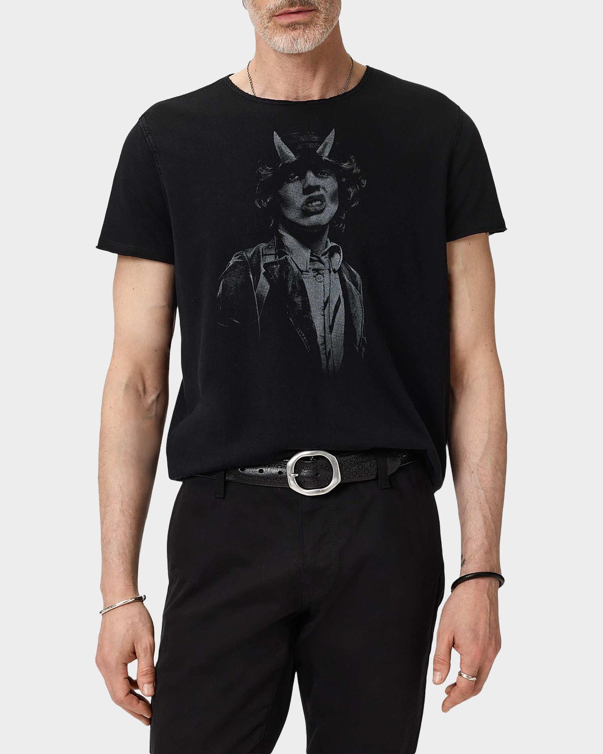John Varvatos Men 's AC/DC Highway to Hell Raw-Edge Crewneck T-Shirt | Thumbnail 4 John Varvatos Men 's AC/DC Highway to Hell Raw-Edge Crewneck T-Shirt | Thumbnail 4