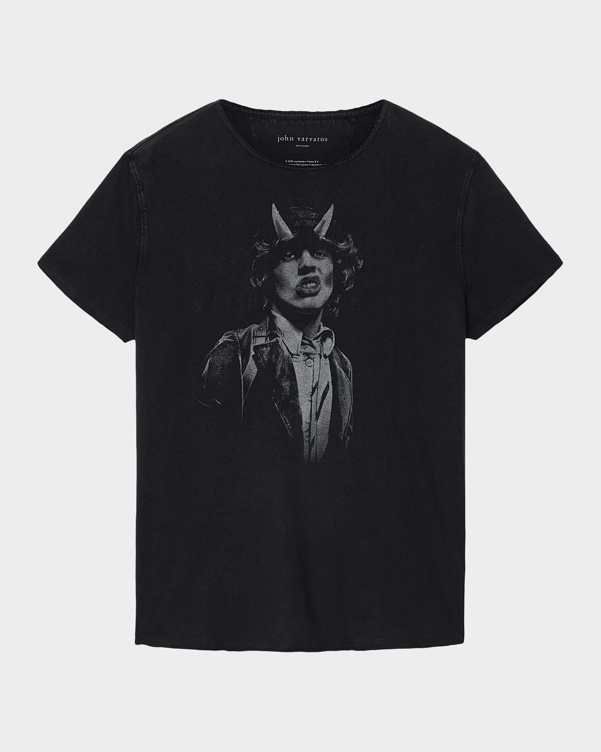 John Varvatos Men 's AC/DC Highway to Hell Raw-Edge Crewneck T-Shirt