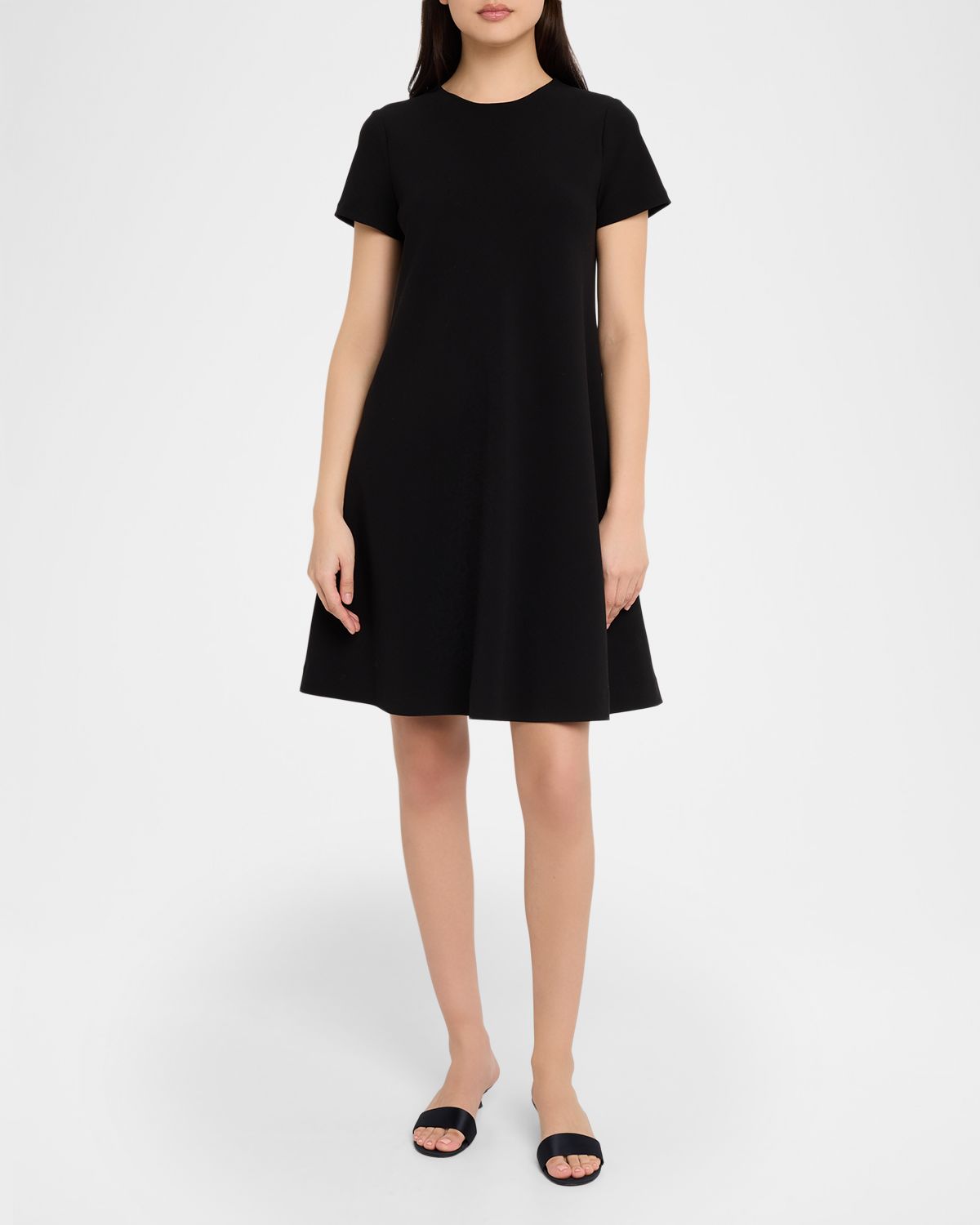 Vince Bias Short-Sleeve Mini Dress