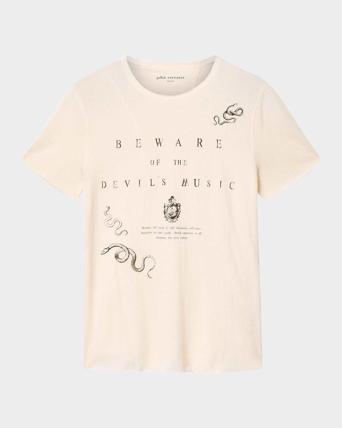 John Varvatos Men 's Beware Cotton Raw-Edge Crewneck T-Shirt
