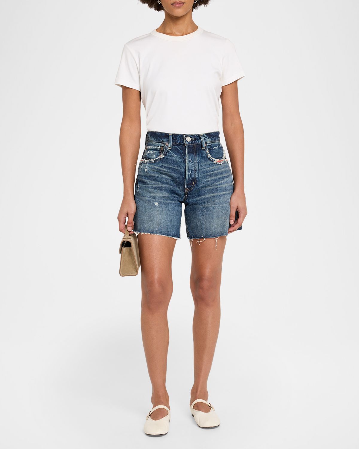 MOUSSY VINTAGE Albion Distressed Denim Shorts