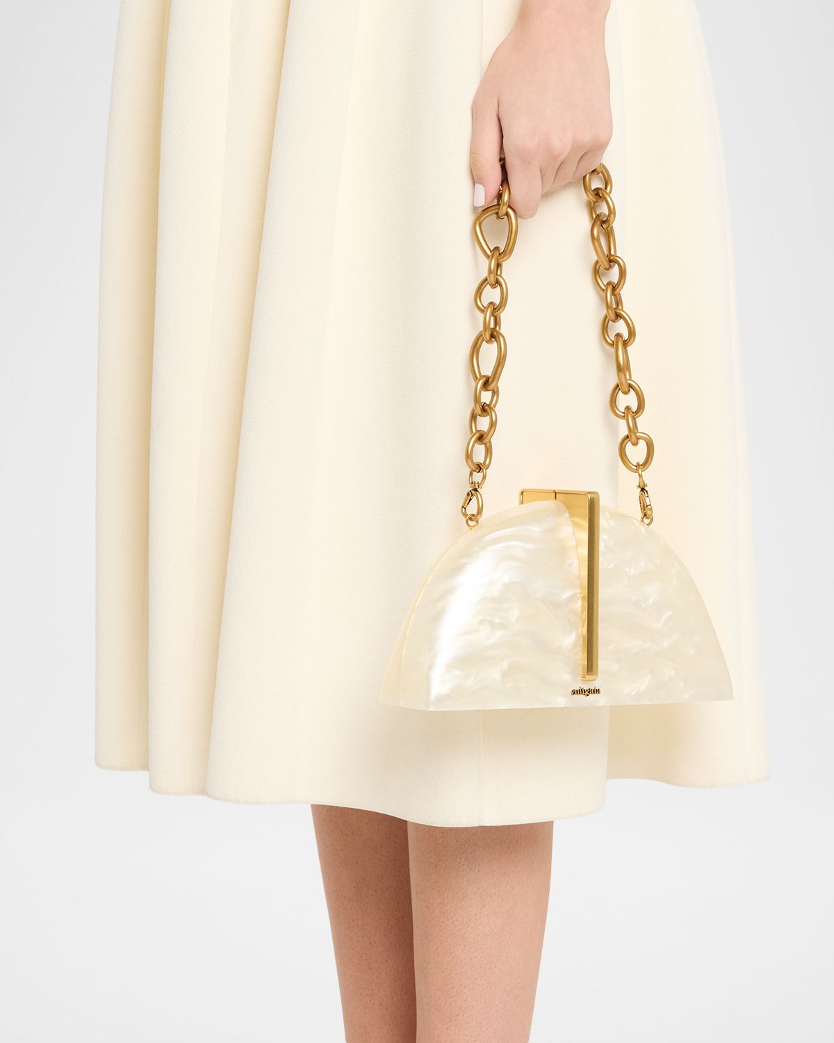 Cult Gaia Laguna Acrylic Half-Moon Clutch Bag