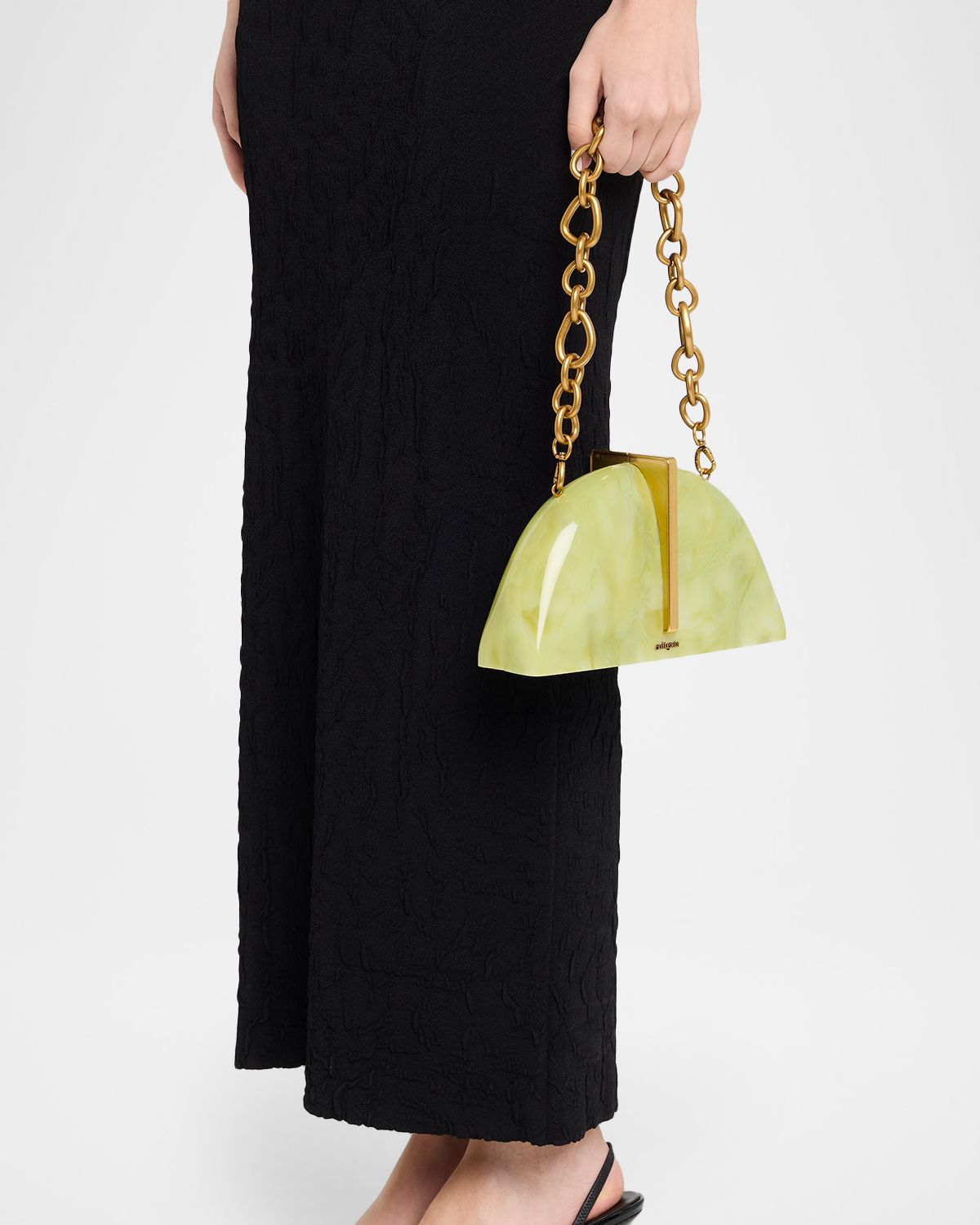 Cult Gaia Laguna Acrylic Half-Moon Clutch Bag