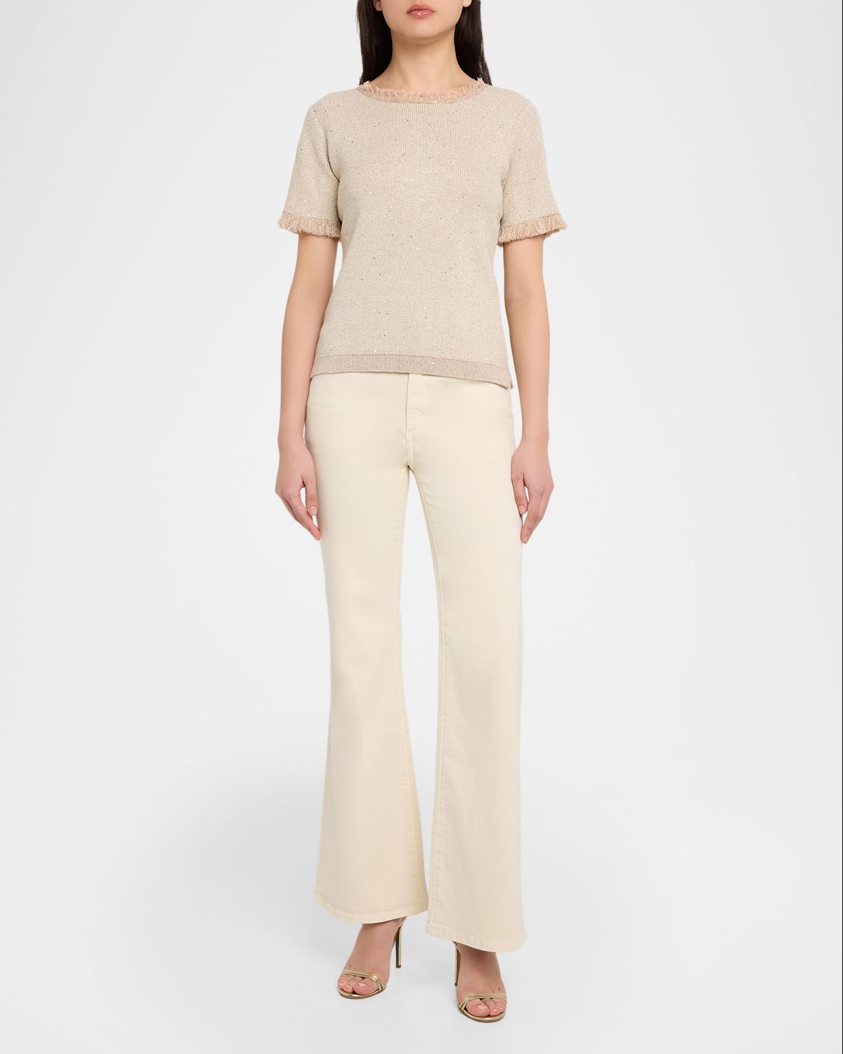 Kobi Halperin Kate Fringe-Trim Sequin Knit Sweater