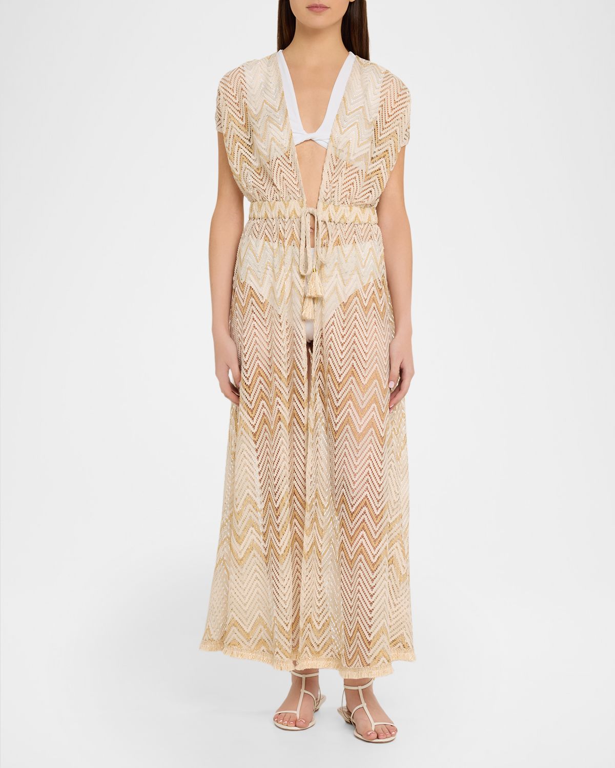 Ramy Brook Chevron Katherine Caftan Coverup