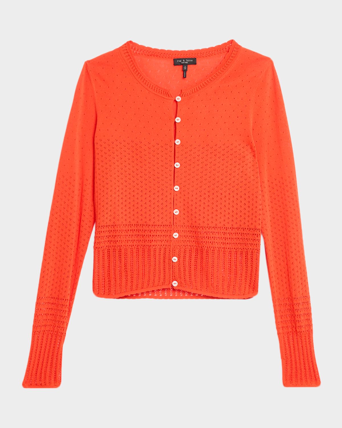 Rag & Bone Michelle Scalloped Pointelle-Knit Cardigan