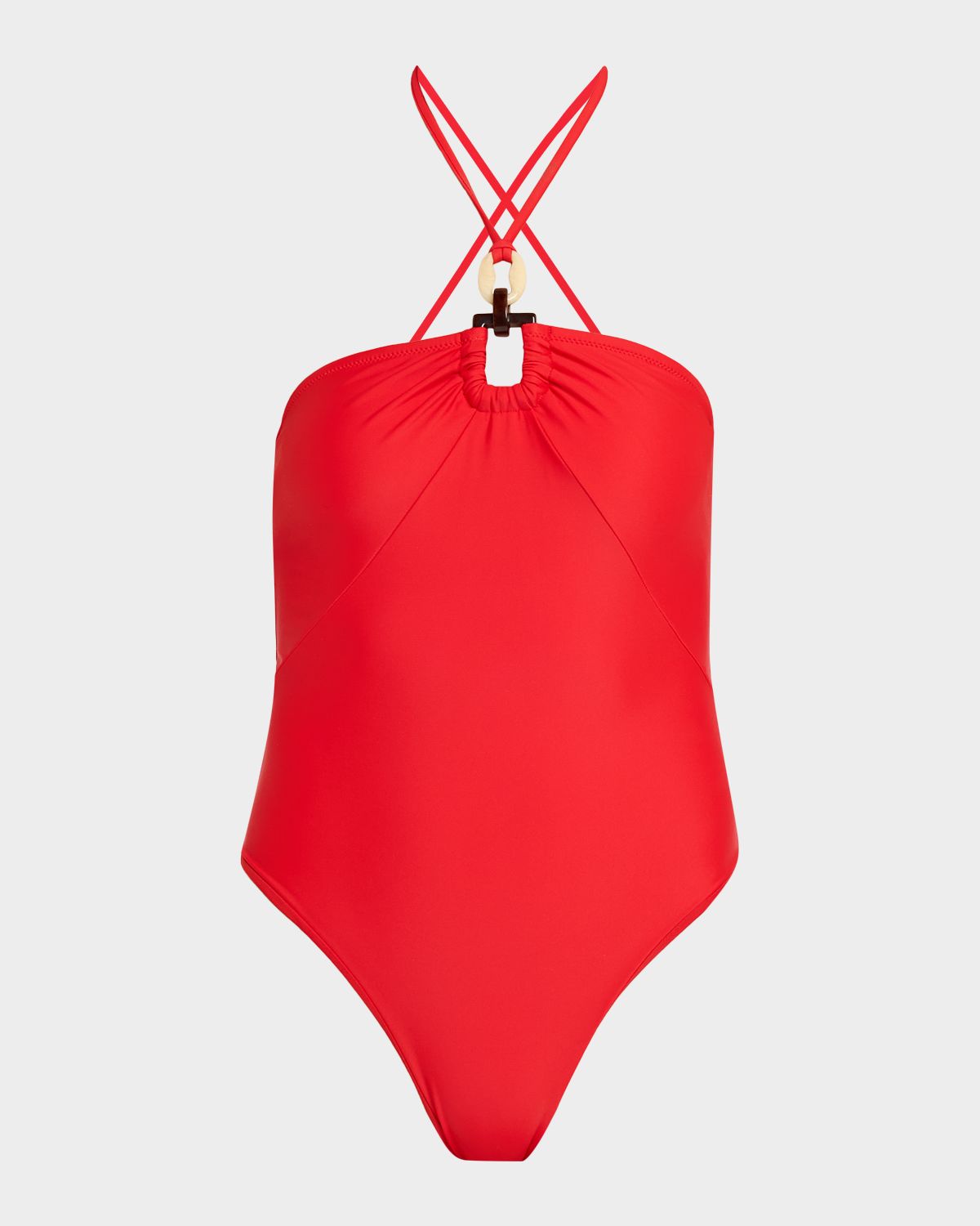 Ramy Brook Marjorie Ring Halter One-Piece Swimsuit