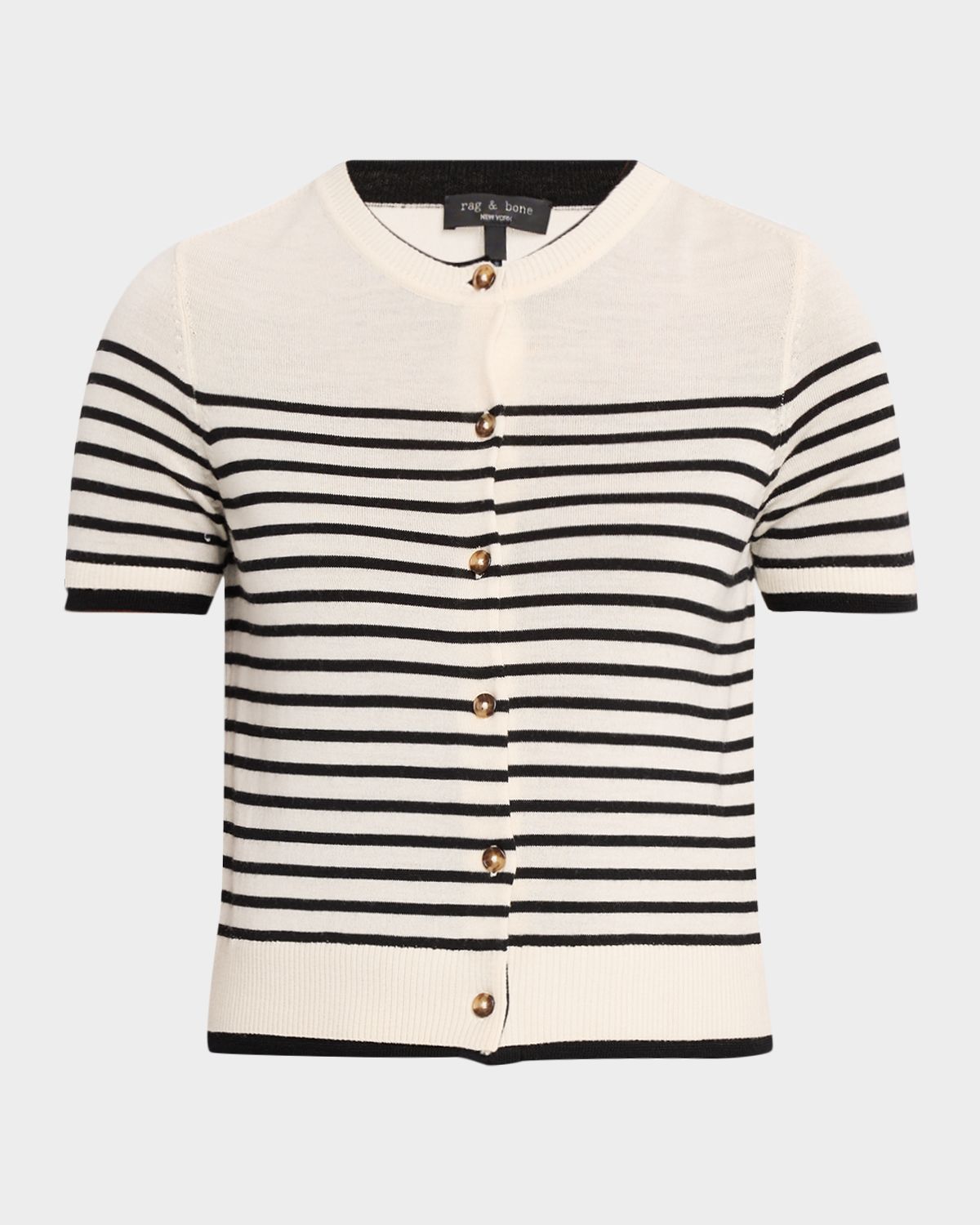Rag & Bone Anne Short-Sleeve Wool Cardigan