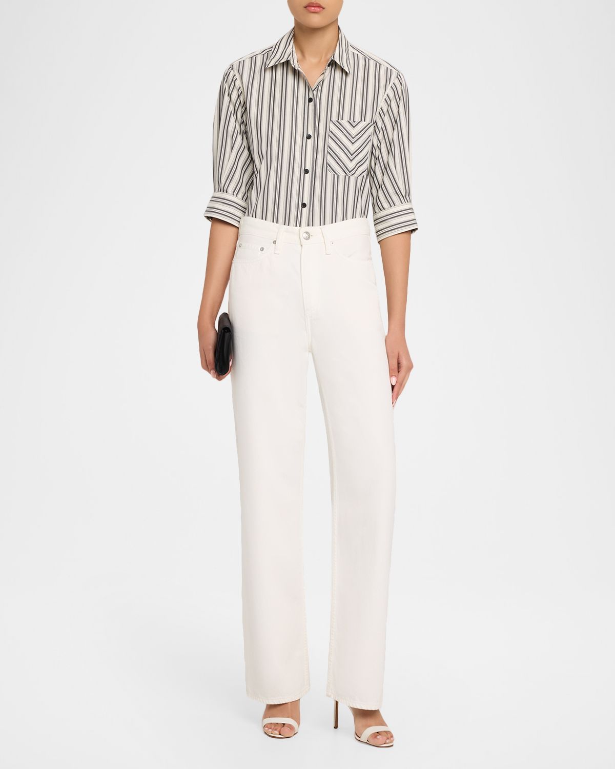 Rag & Bone Lucia Striped Cotton Poplin Shirt