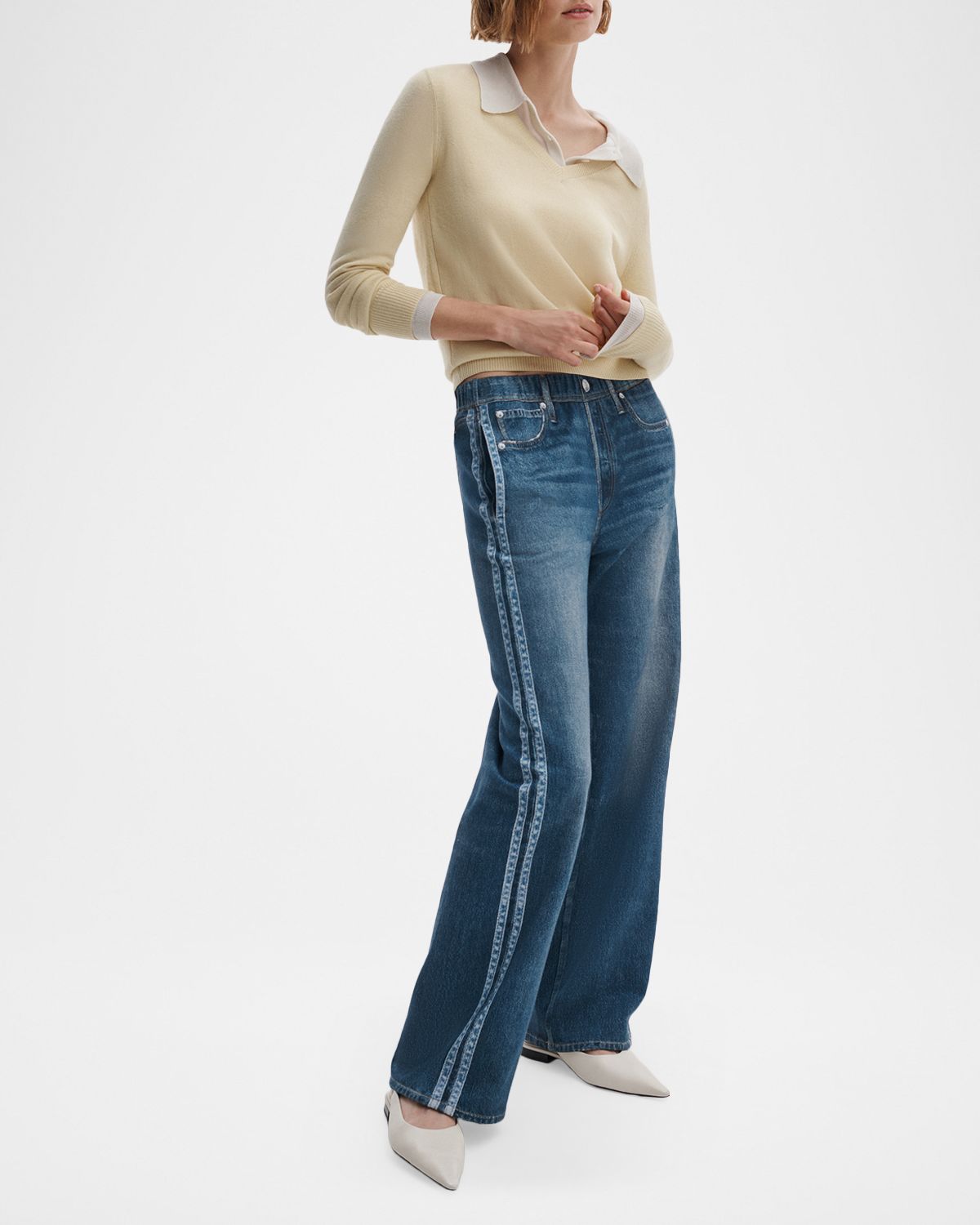 Rag & Bone Anne Layered Wool Polo Sweater