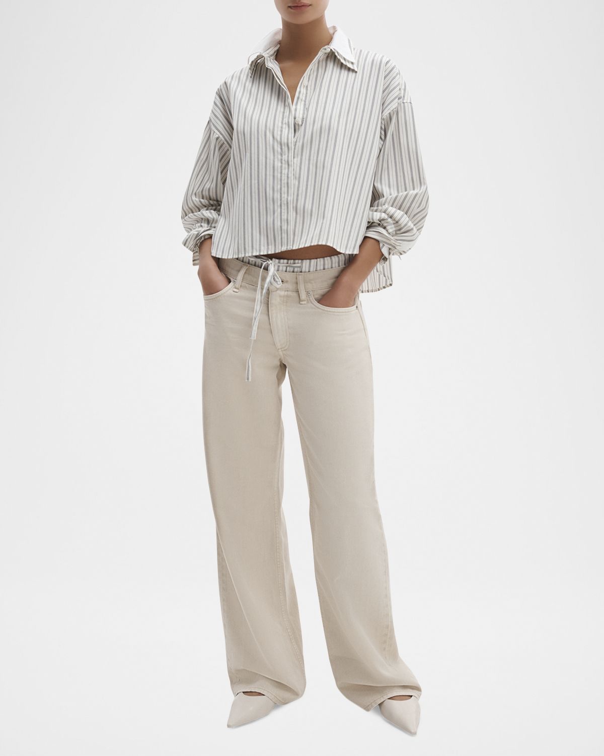 Rag & Bone Marin Stripe Layered Cotton Shirt