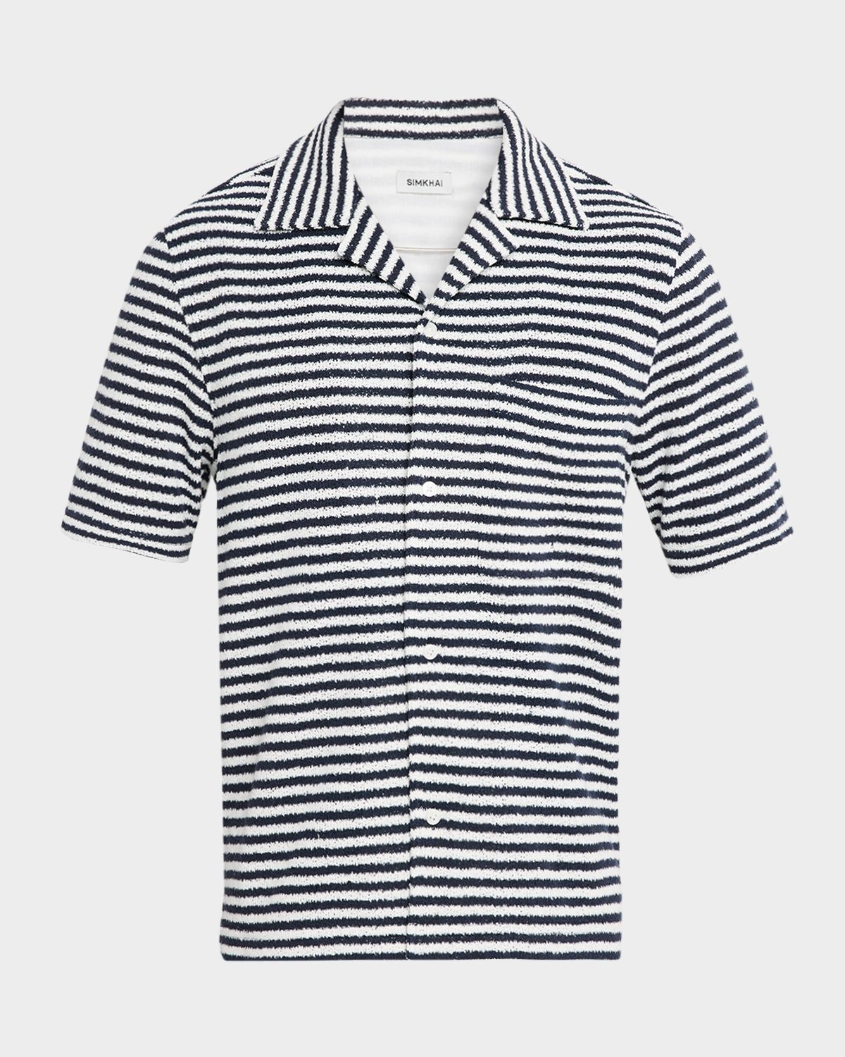 SIMKHAI Men 's Cedric Stripe Short-Sleeve Shirt
