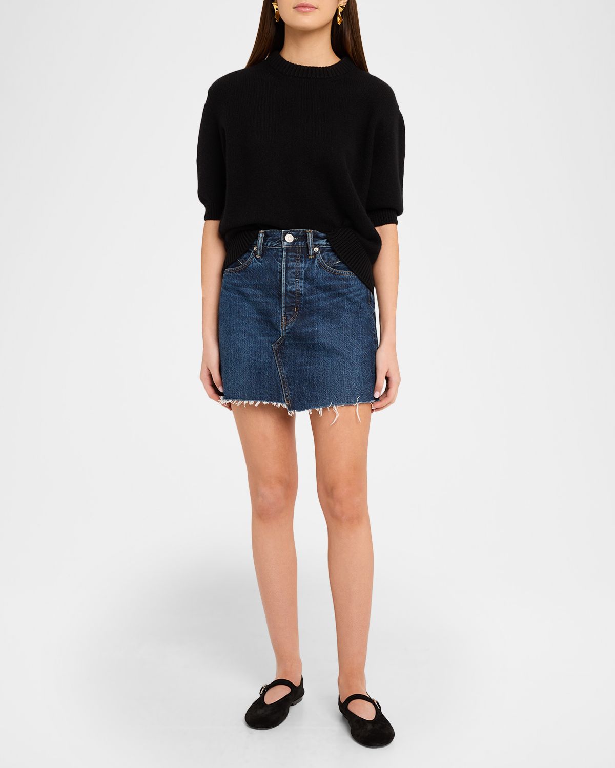 MOUSSY VINTAGE Duxbury Western Denim Mini Skirt