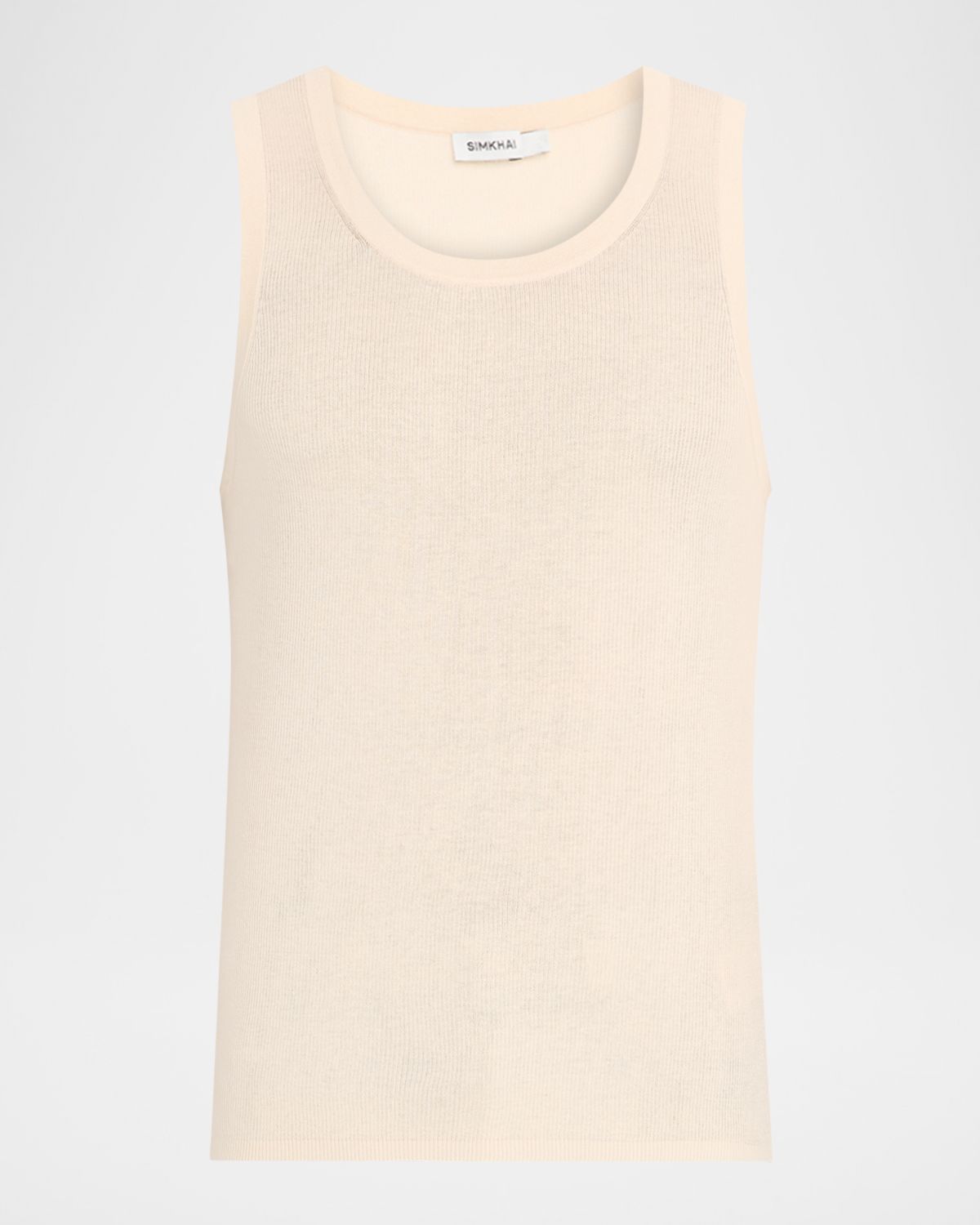 SIMKHAI Men 's Elikai Ribbed Cotton Fitted Tank Top