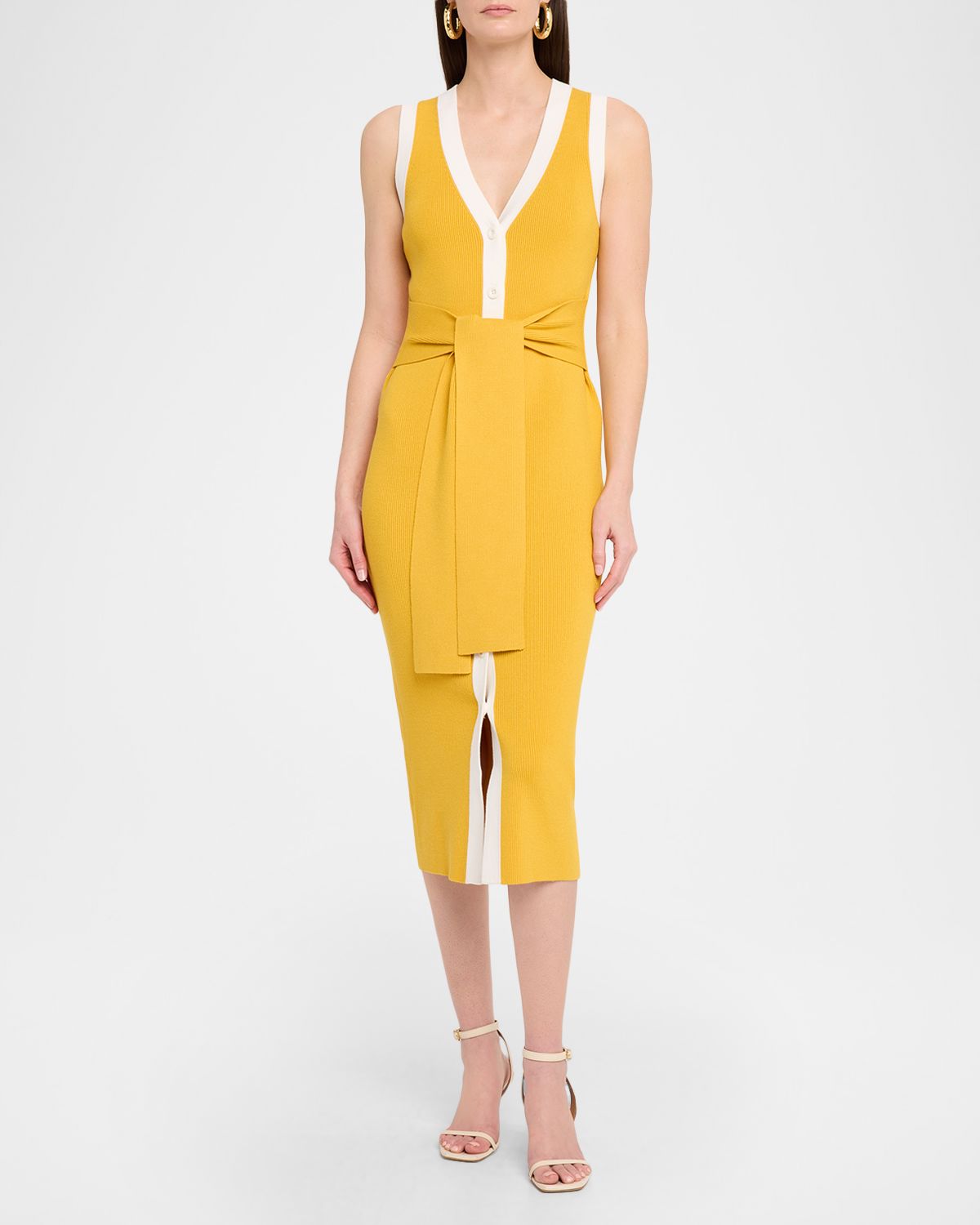 Toccin Victoria Knit Belted Midi Dress