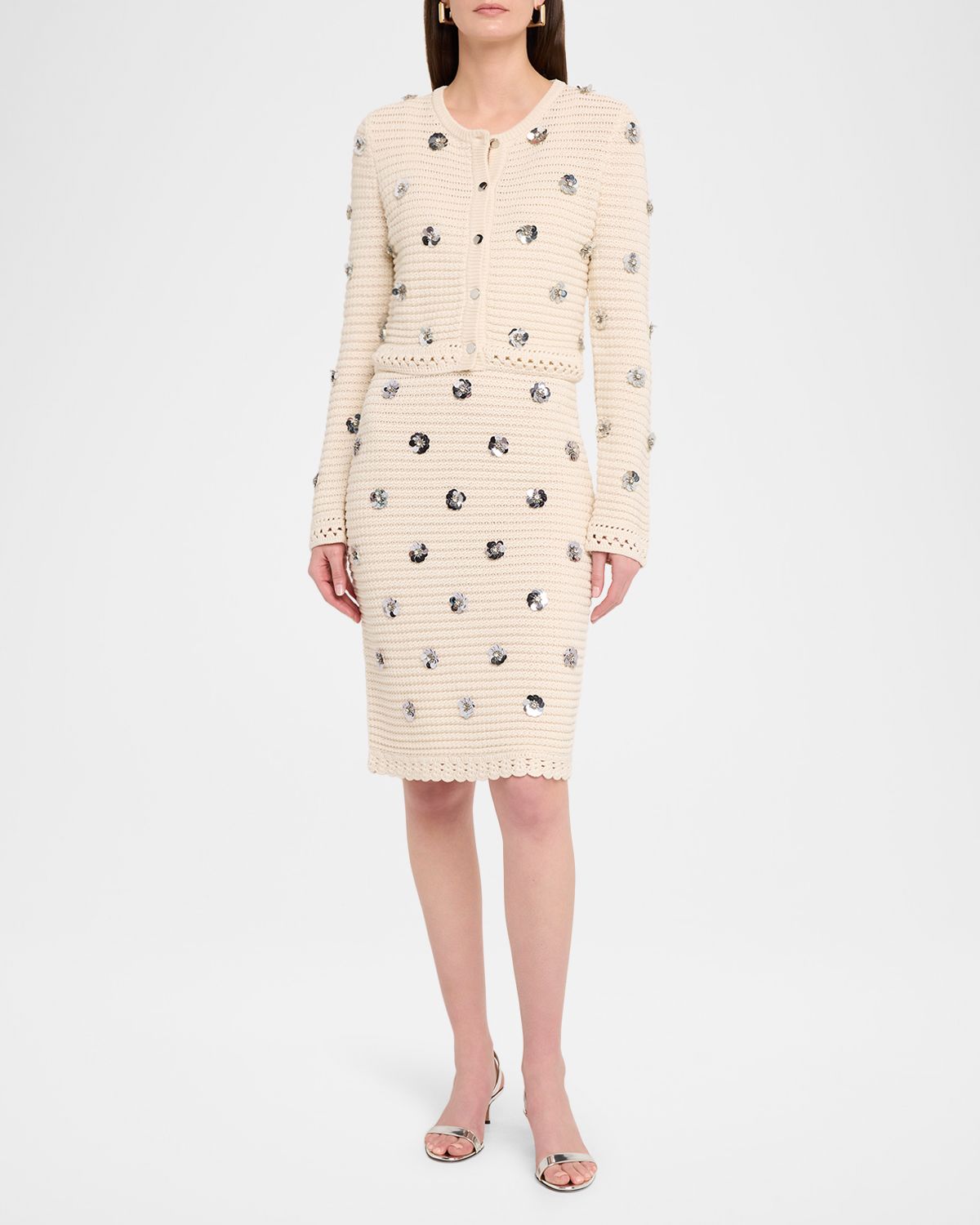 Toccin Verona Sequined Crochet Cardigan