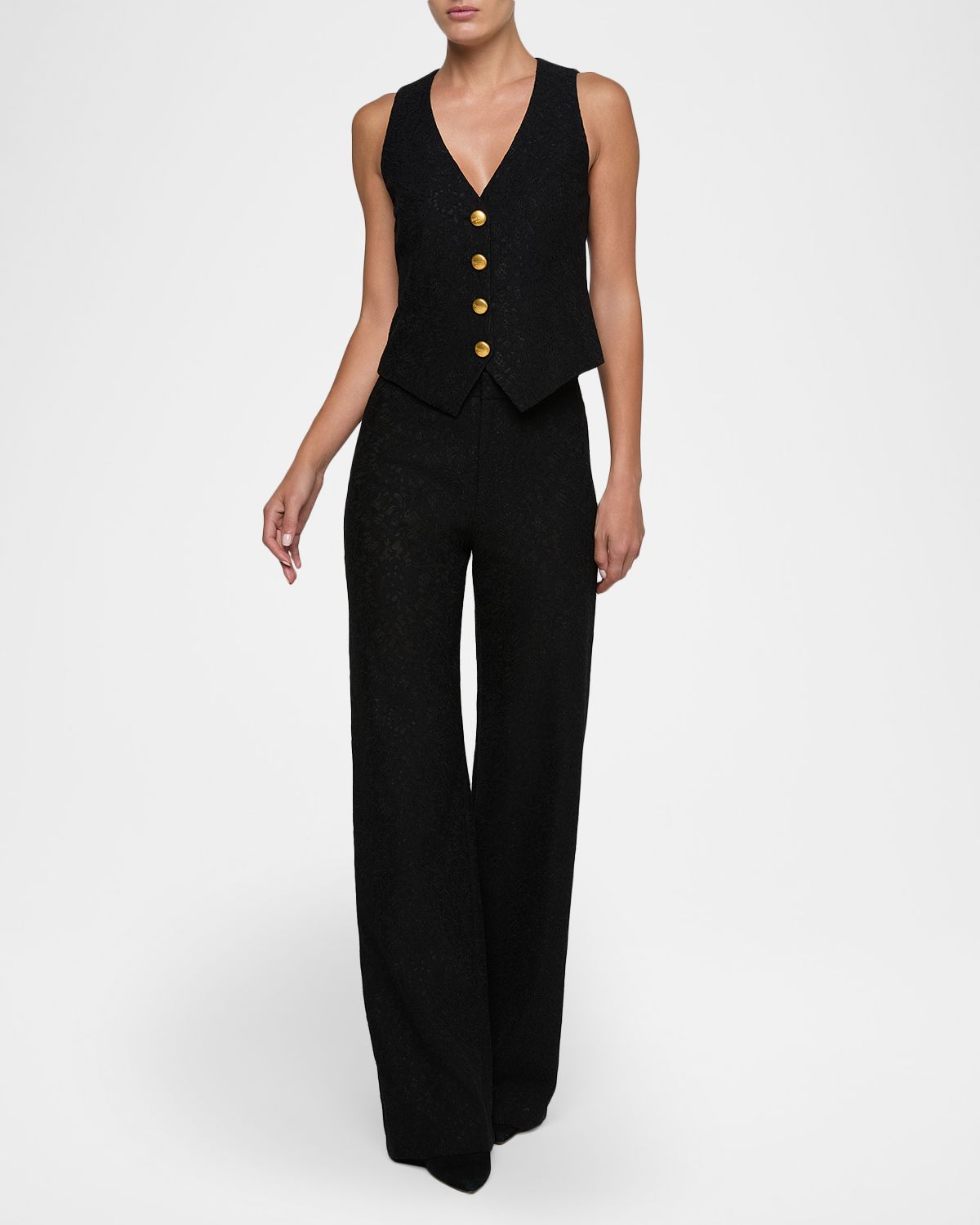 L 'Agence Livvy Lace Straight-Leg Trousers