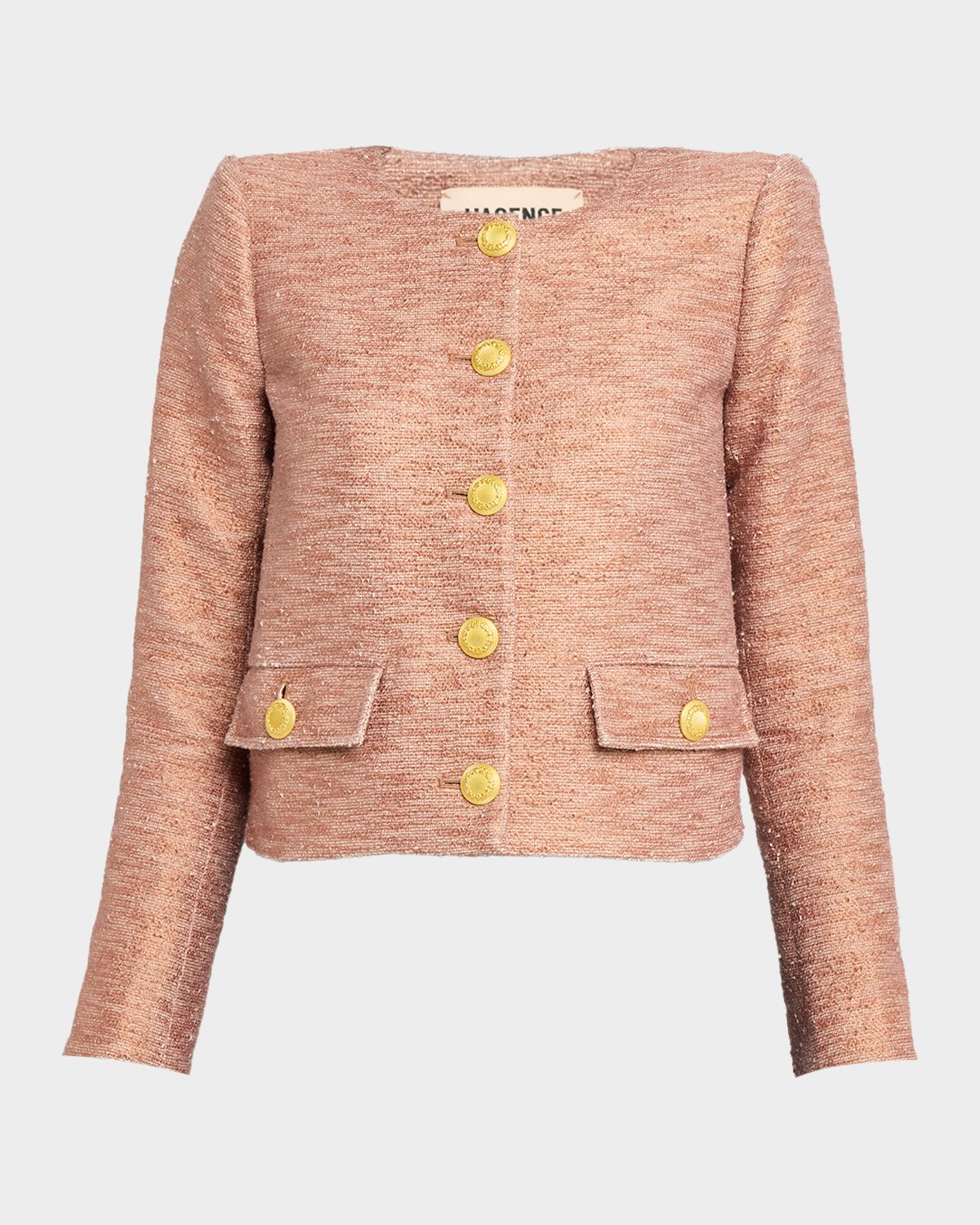 L 'Agence Zell Boucle Collarless Blazer