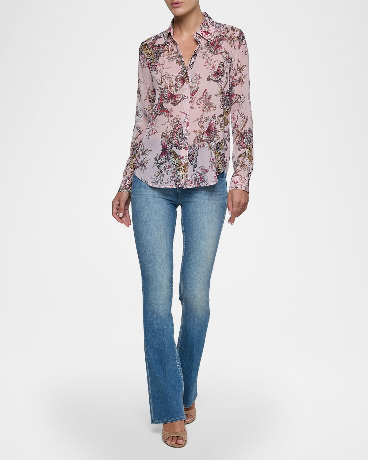 L 'Agence Laurent Button-Front Blouse