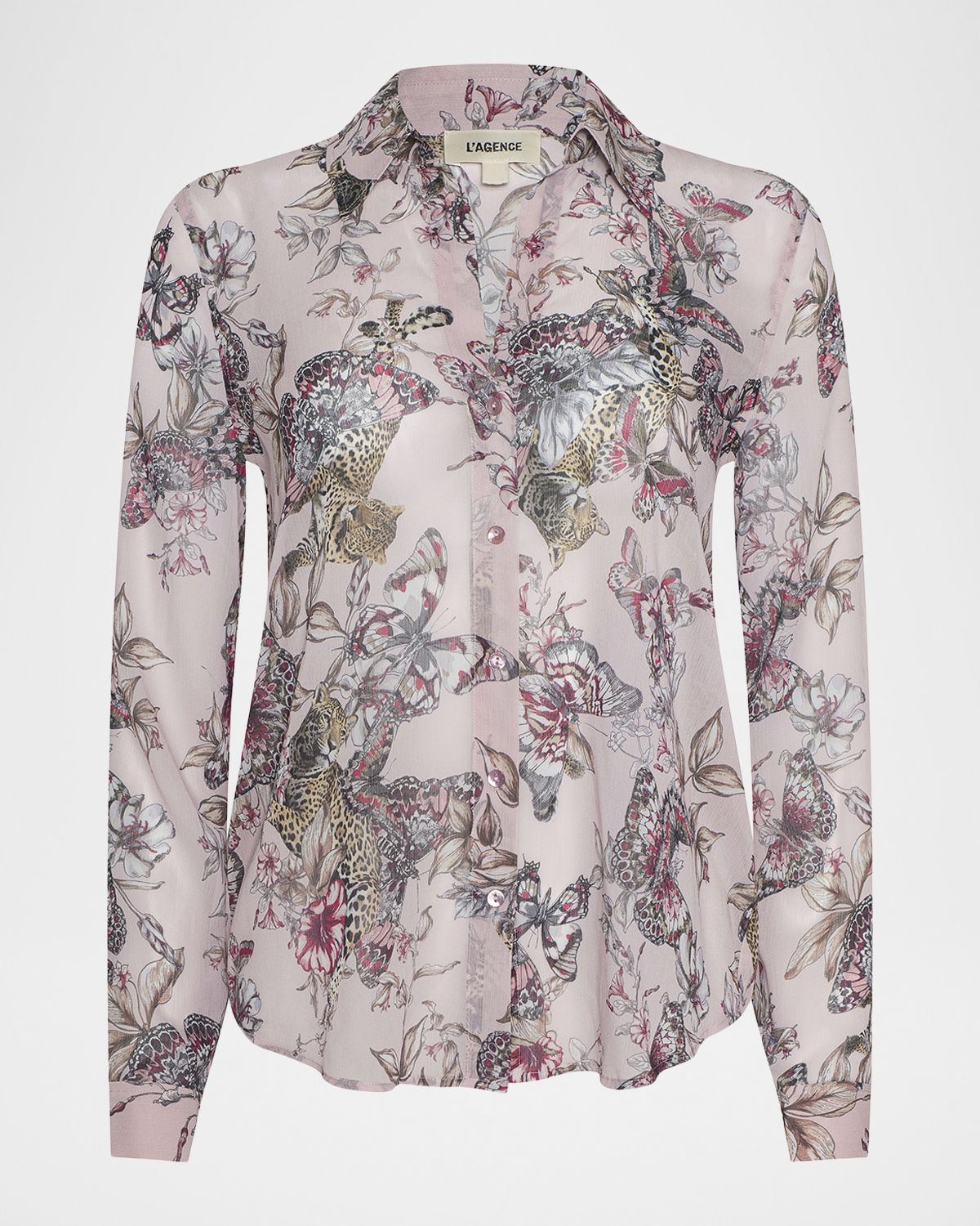 L 'Agence Laurent Button-Front Blouse