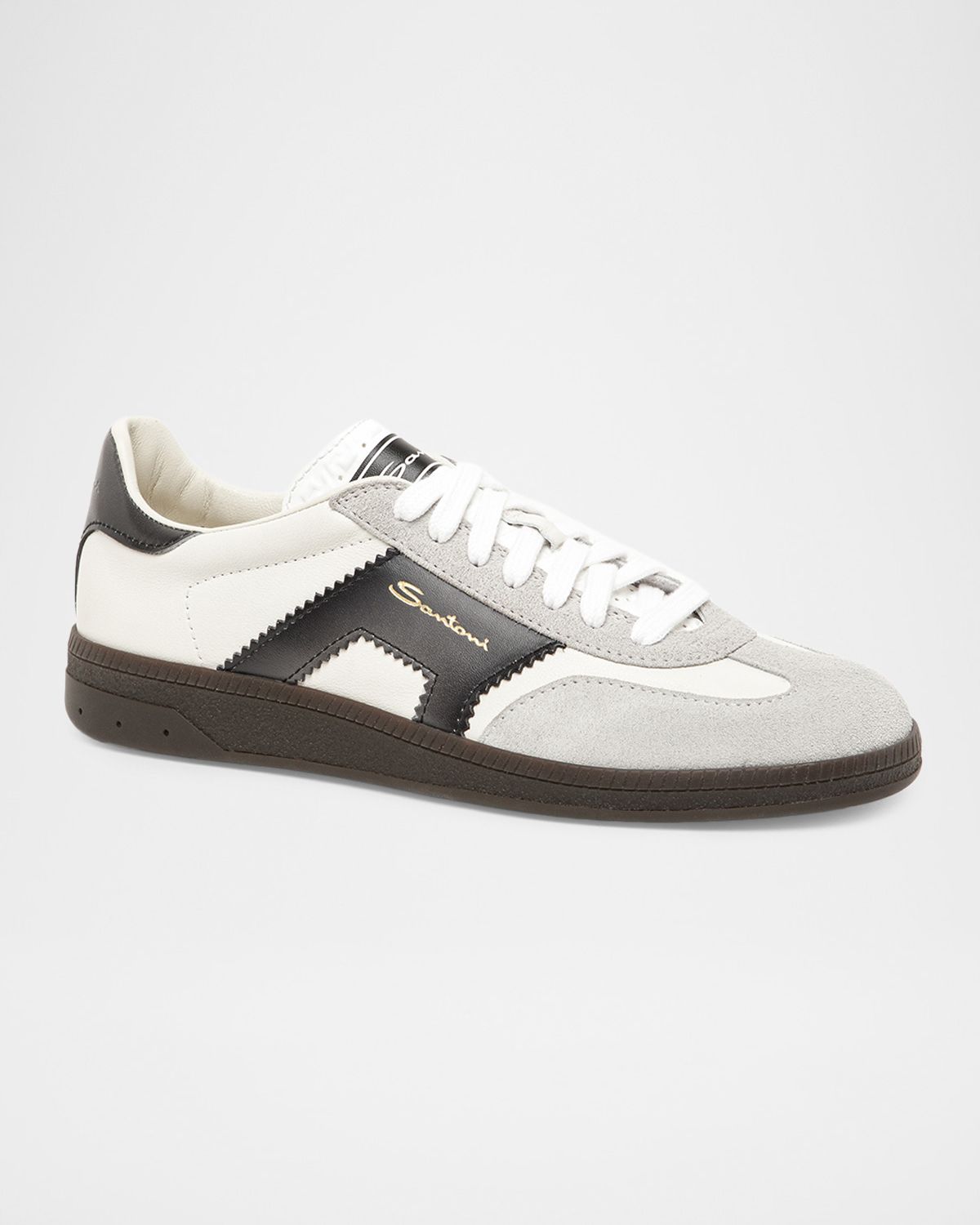 Santoni DBS Oly Mixed Leather Low-Top Sneakers