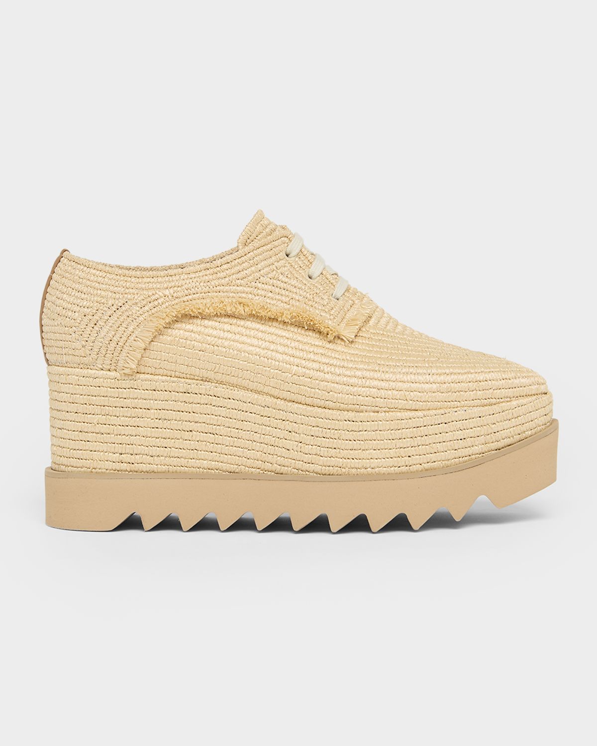Stella McCartney 80mm Sneak-Elyse Raffia Platform Sneakers