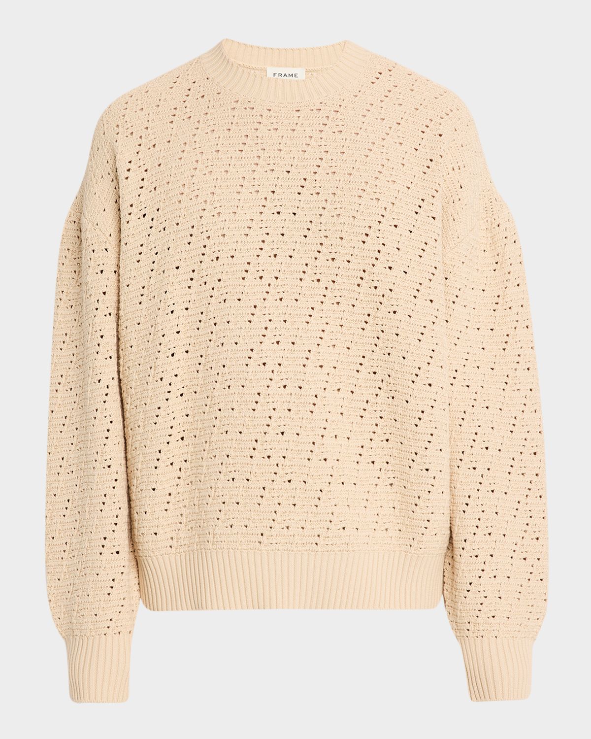 FRAME Men 's Crochet Cotton Crewneck Sweater