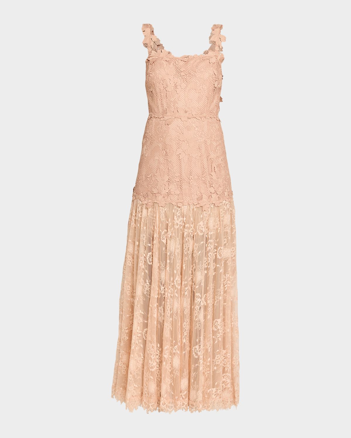 Kobi Halperin Ana Sleeveless Square-Neck Lace Maxi Dress