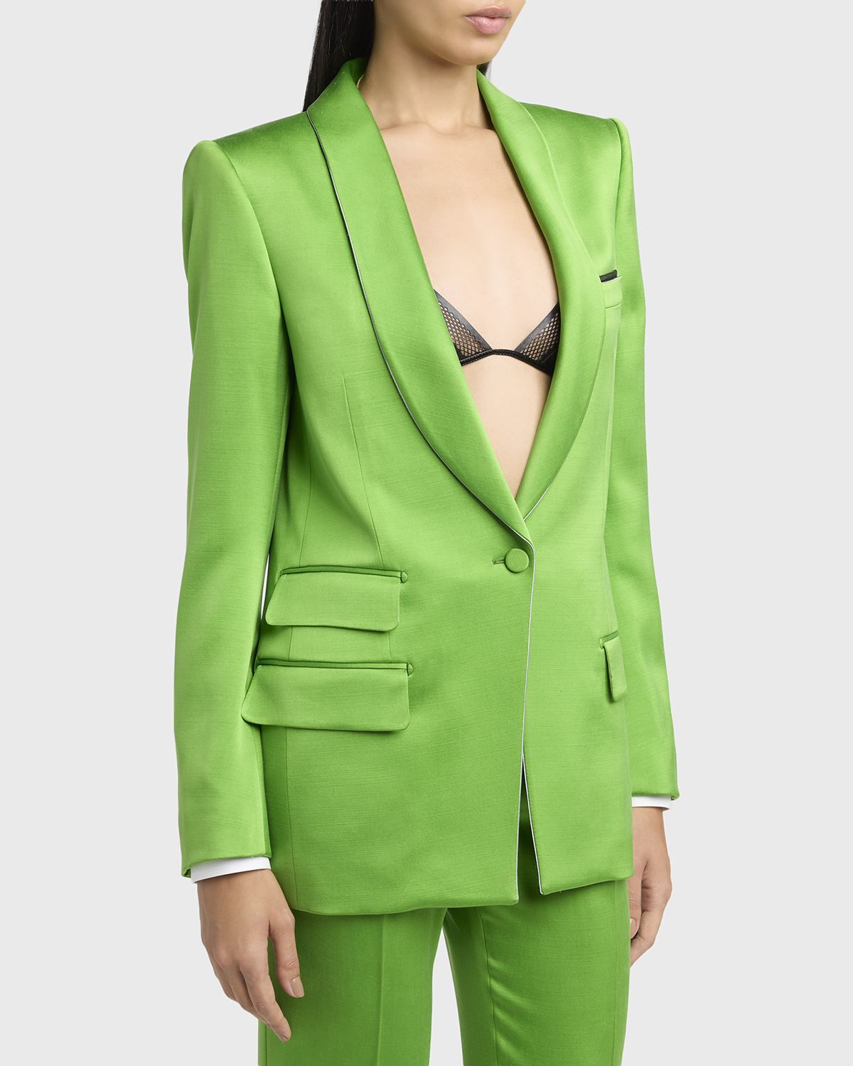 TOM FORD Single-Breasted Silk-Wool Blazer Jacket | Thumbnail 4 TOM FORD Single-Breasted Silk-Wool Blazer Jacket | Thumbnail 4