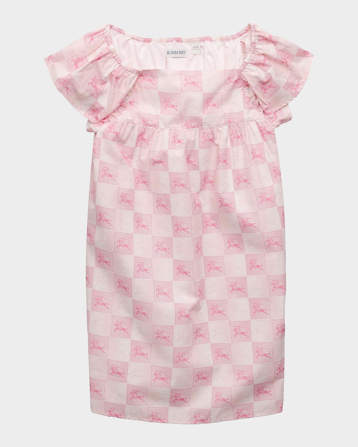 Burberry Girl 's Nova Knight Checkerboard Cotton Dress, Size 4-14