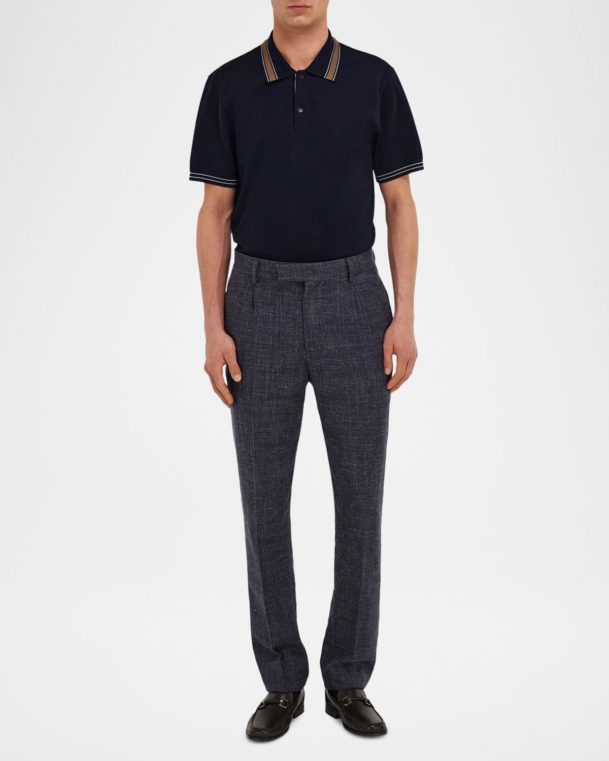 Ferragamo Men 's Logo-Placket Pique Polo Shirt | Thumbnail 5 Ferragamo Men 's Logo-Placket Pique Polo Shirt | Thumbnail 5