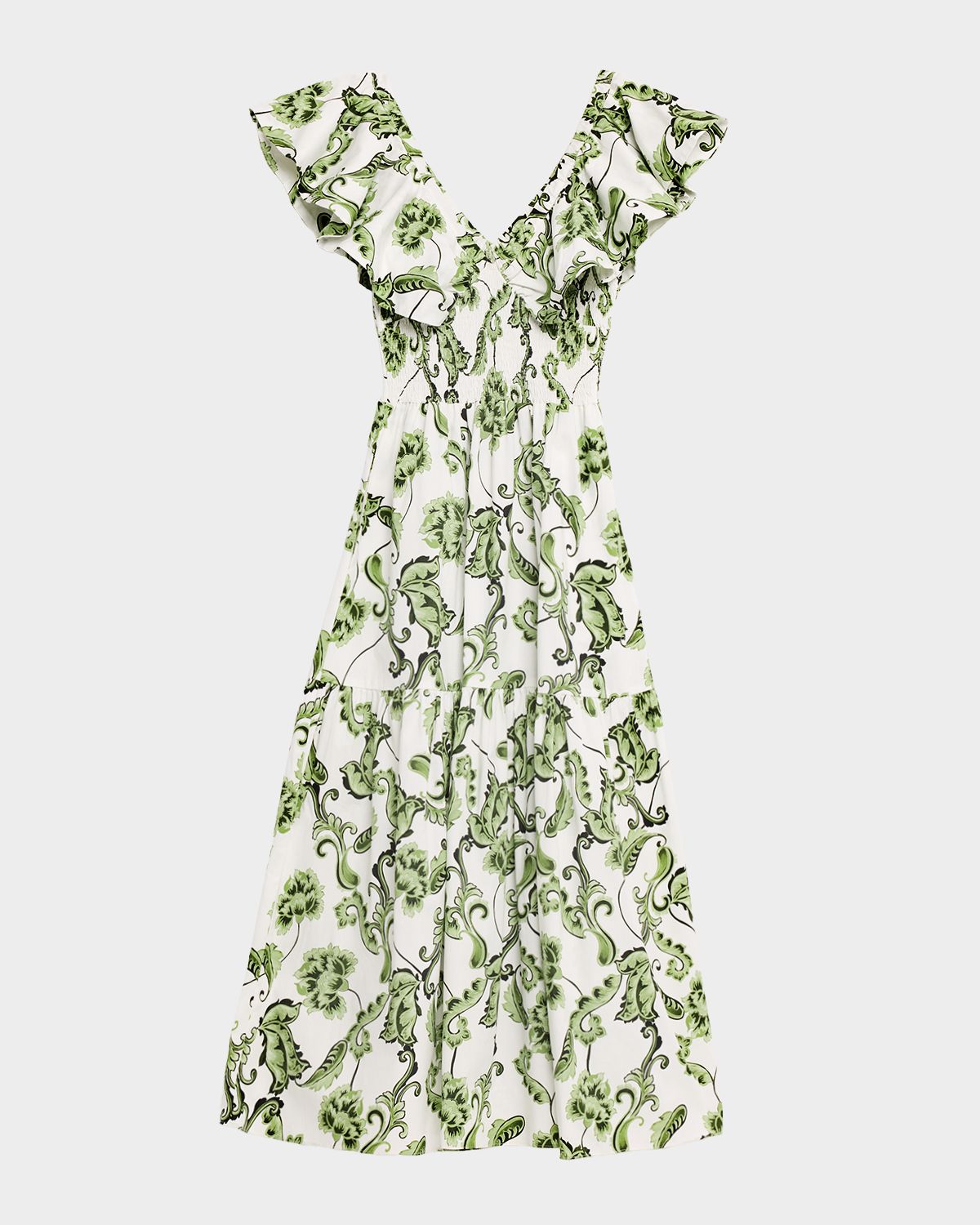 MISA Los Angeles Leona Ruffle Midi Dress