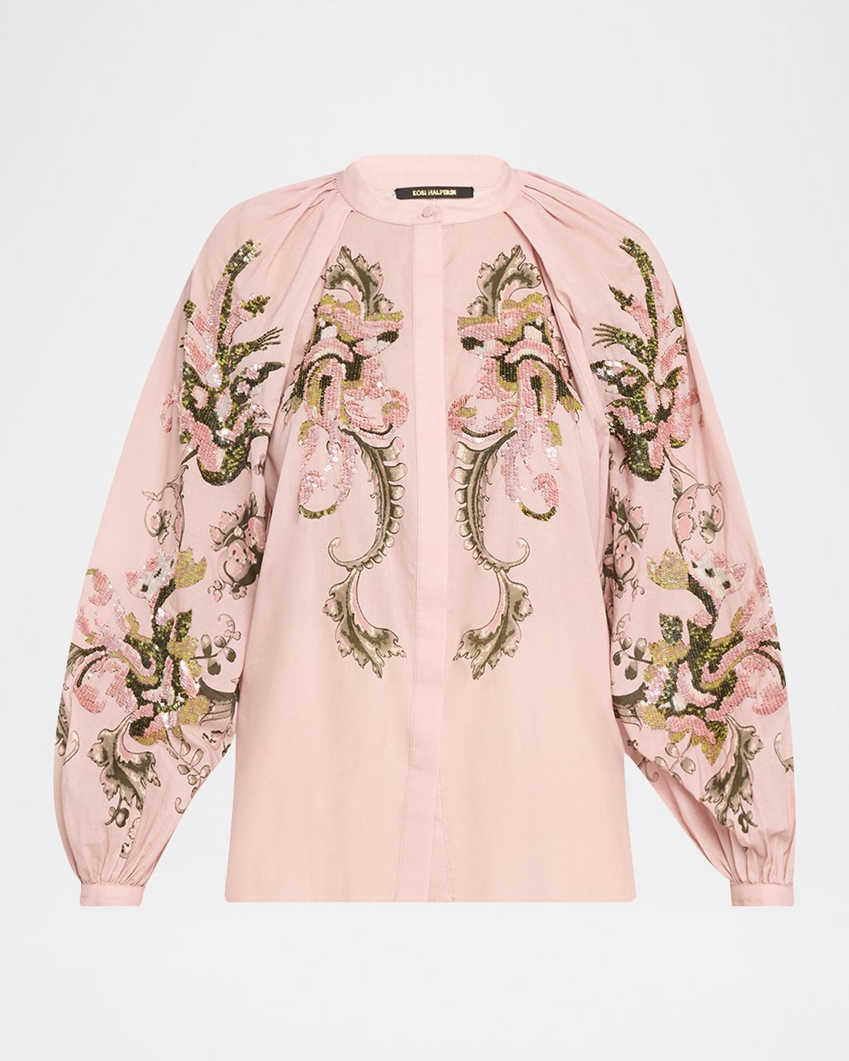 Kobi Halperin Heidi Sequin Floral-Print Blouse