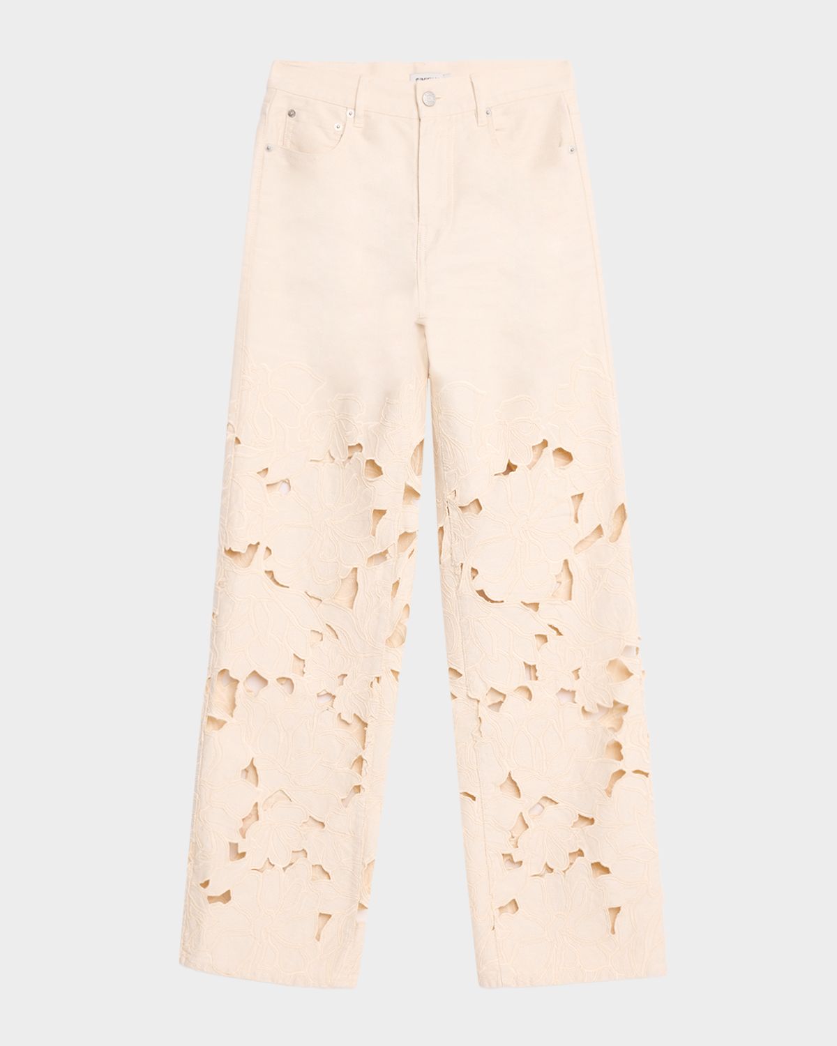 SIMKHAI Betty Embroidered Straight-Leg Jeans