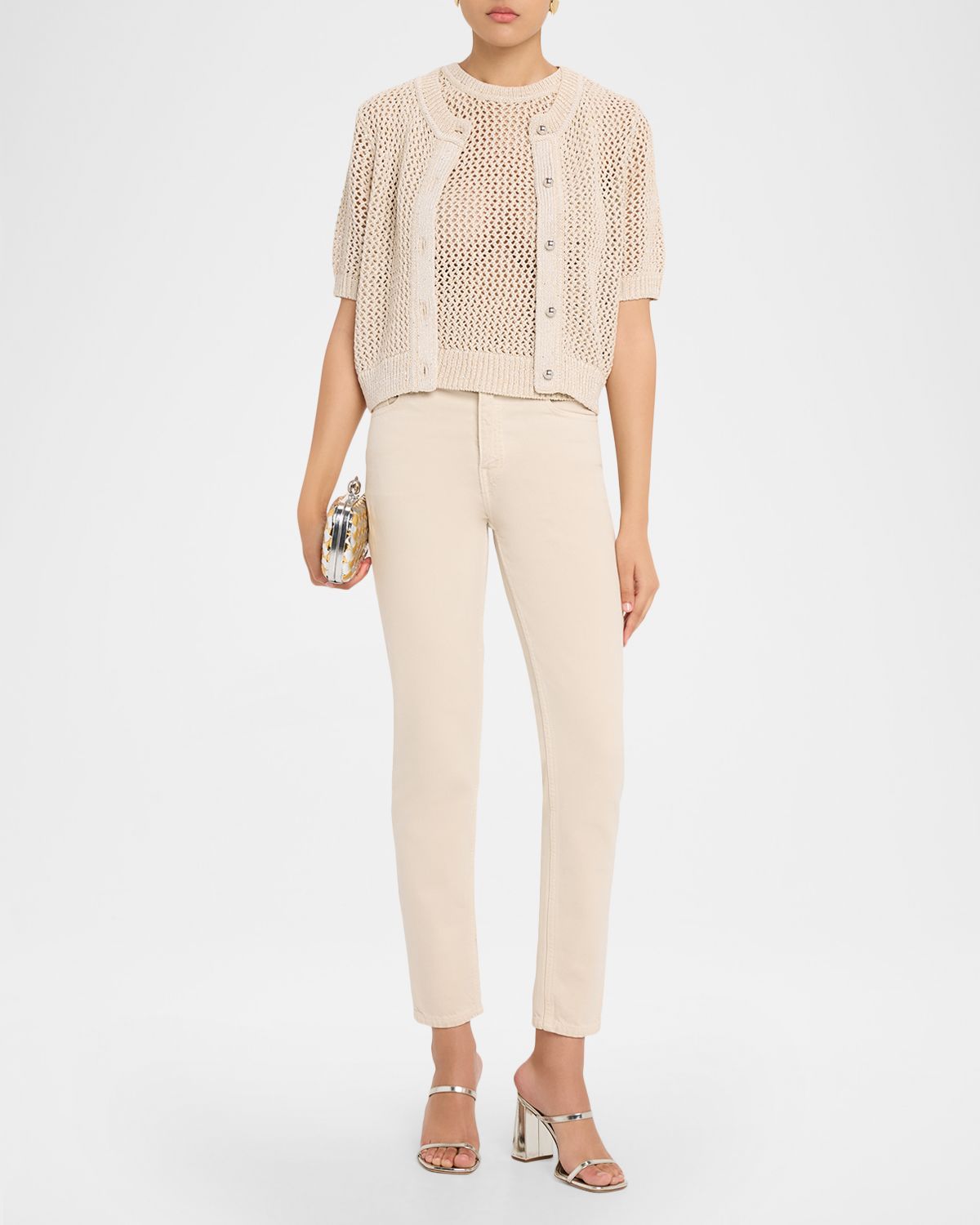 Toccin Janice Sequined Crochet Cardigan