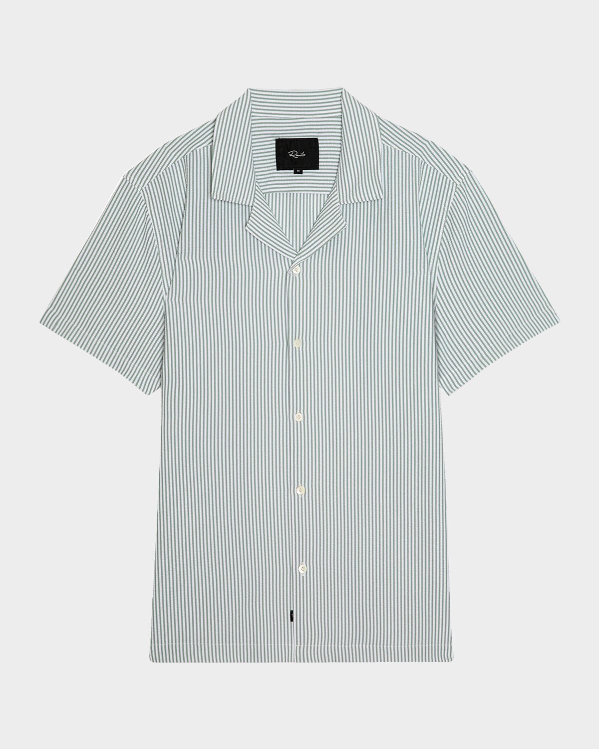Rails Men 's Short-Sleeve Amalfi Shirt in Sage Stripes | Thumbnail 7 Rails Men 's Short-Sleeve Amalfi Shirt in Sage Stripes | Thumbnail 7