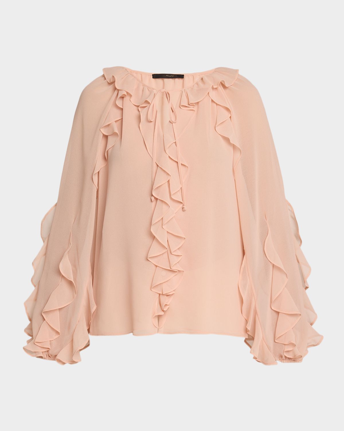 Kobi Halperin Kaytya Ruffled Chiffon Tieneck Blouse