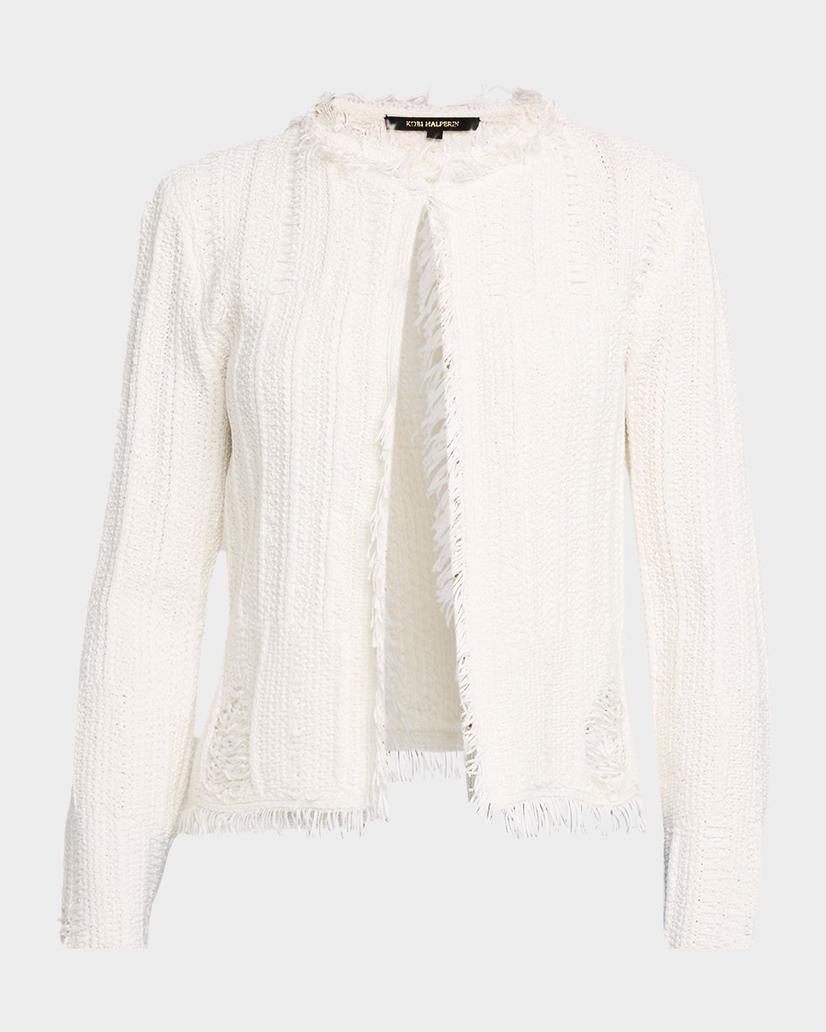 Kobi Halperin Marlee Fringe Trim Open Front Sweater