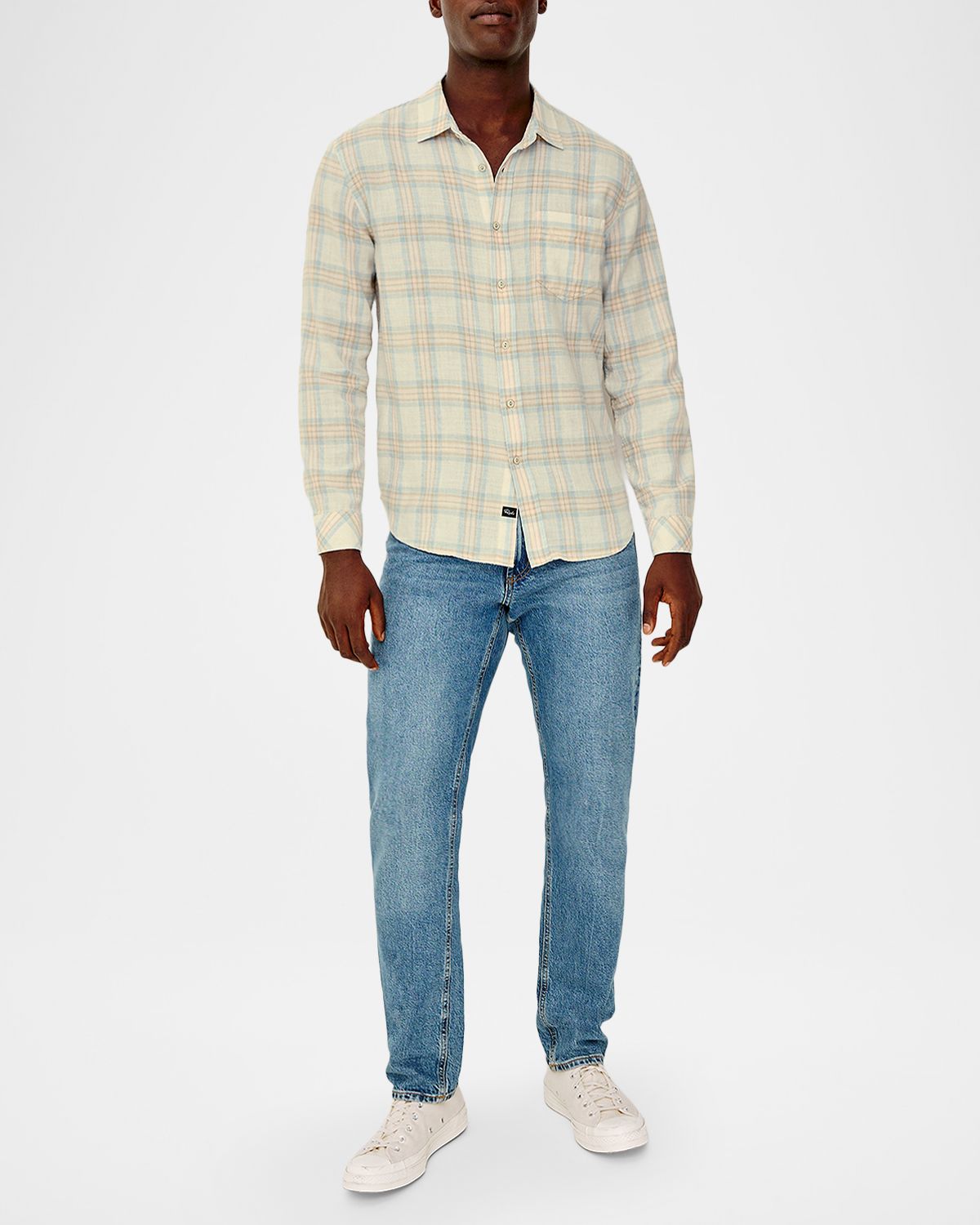 Rails Men 's Long-Sleeve Wyatt Shirt in Conch Shore