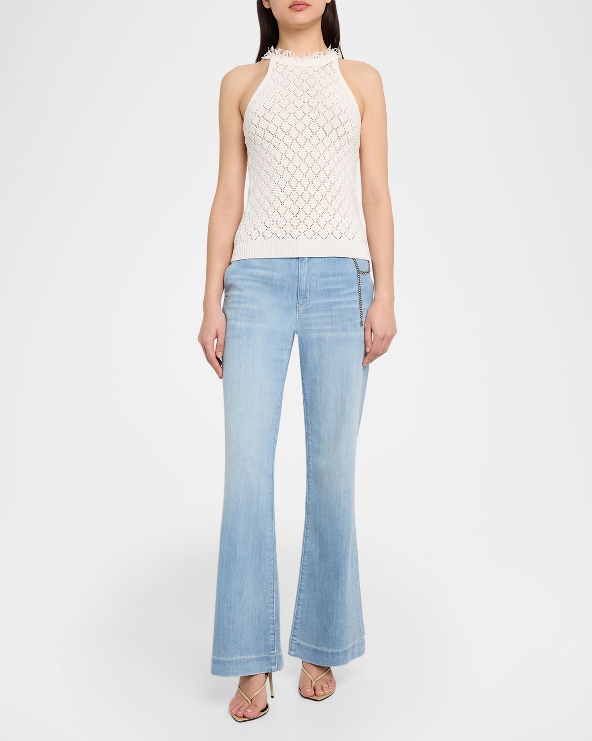 Kobi Halperin Kristin Fringe Collar Sleeveless Sweater