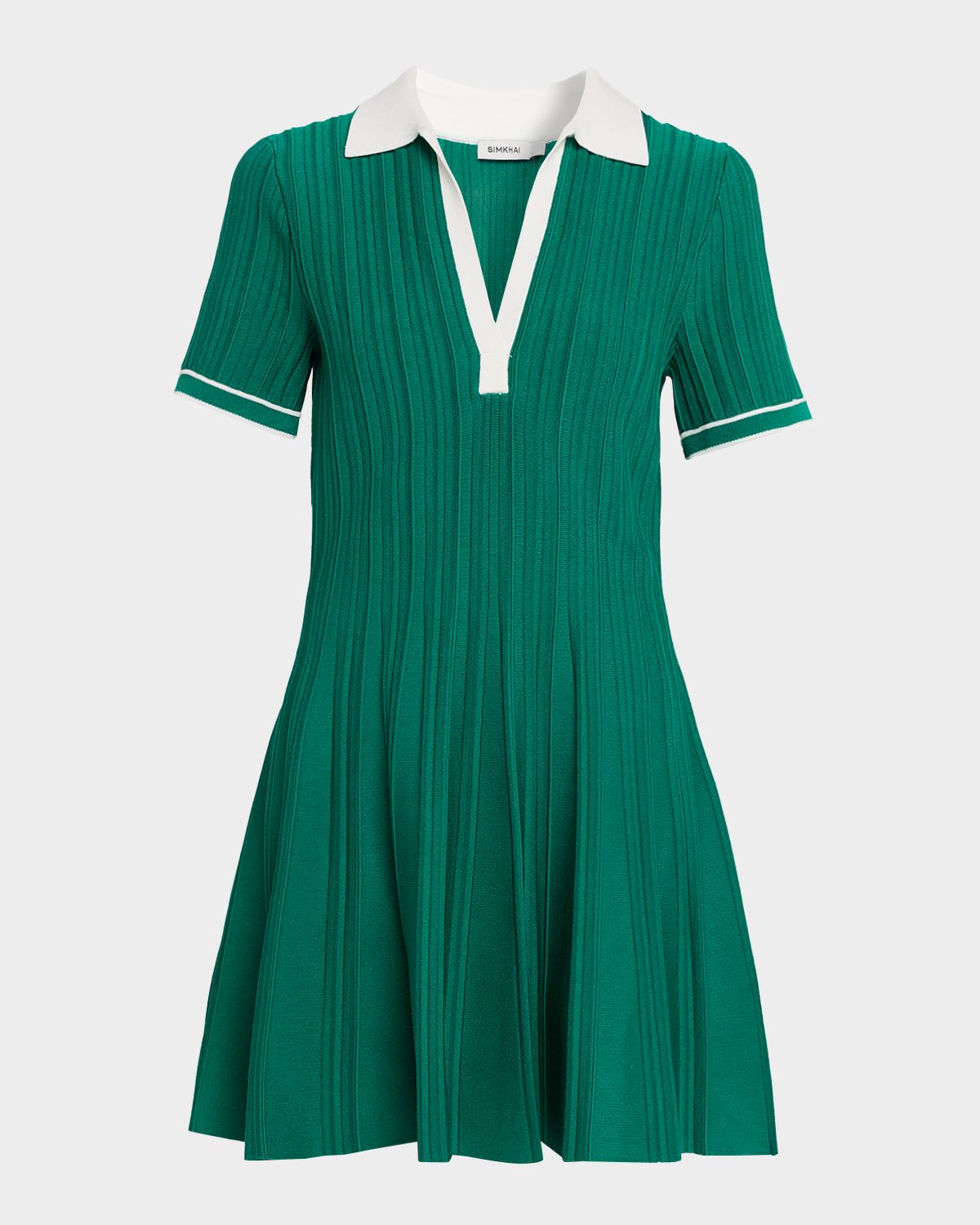 SIMKHAI Page Knit Polo Mini Dress